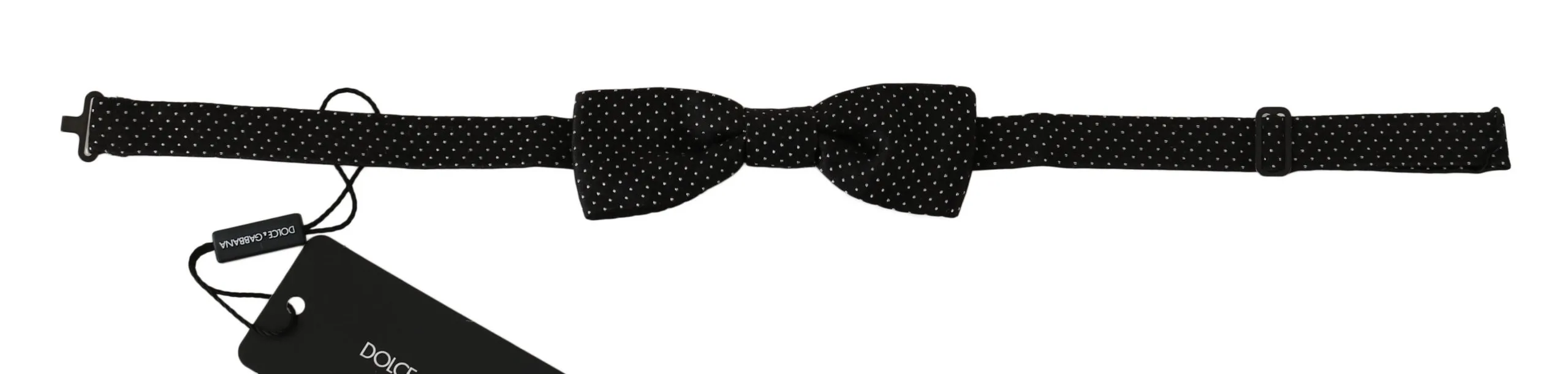 Dolce & Gabbana Men's Elegant Black Polka Dot Silk Bow Tie