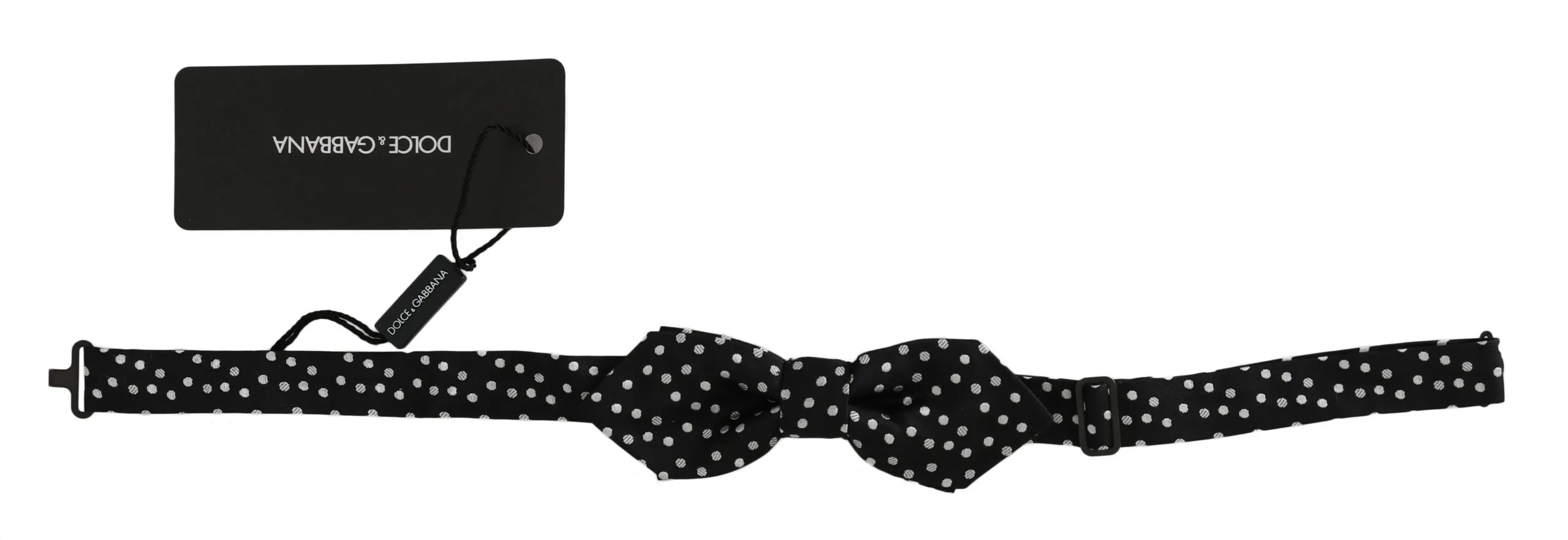 Dolce & Gabbana Men's Elegant Black Polka Dot Silk Bow Tie