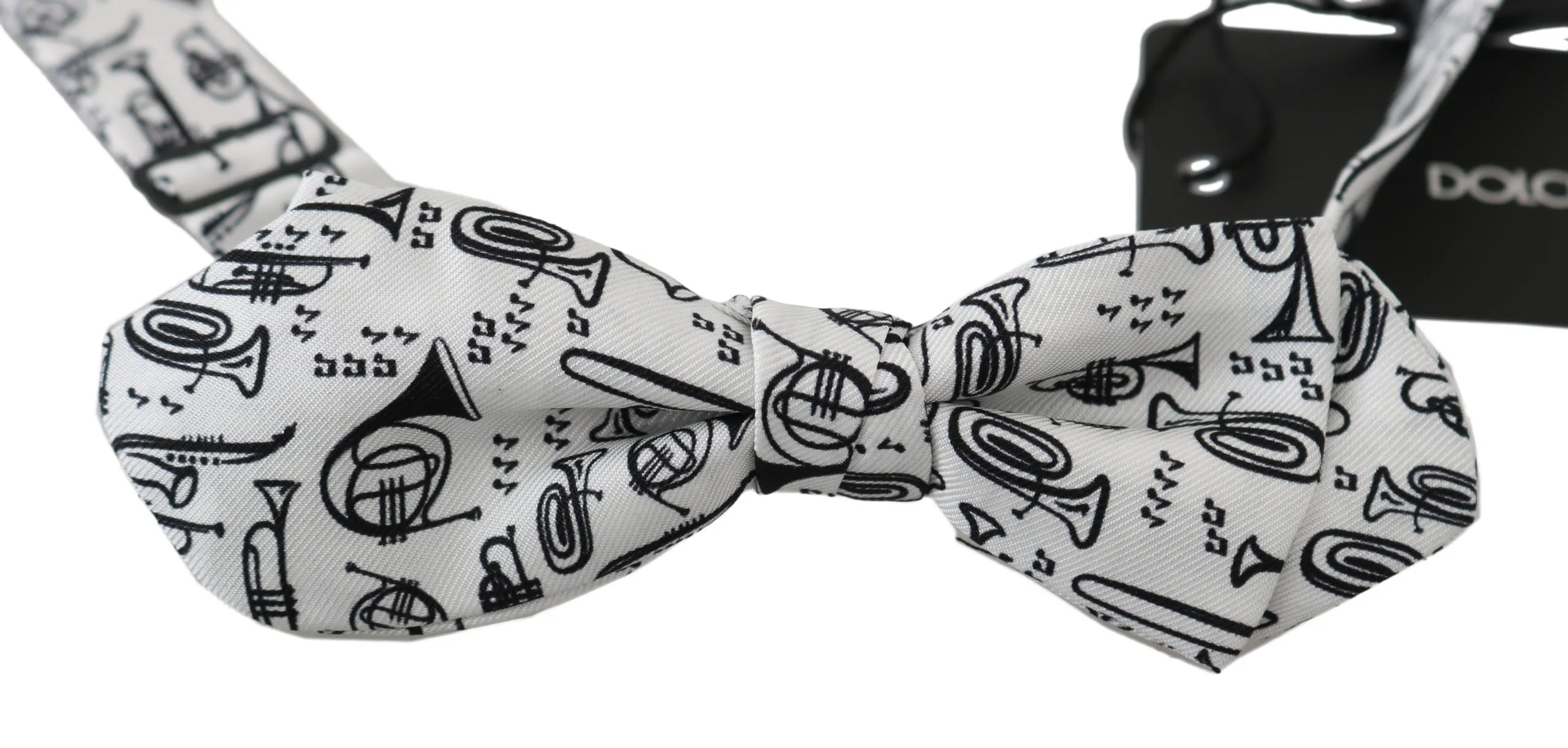 Dolce & Gabbana Men's Elegant White Silk Bow Tie for Sophisticated Evenings