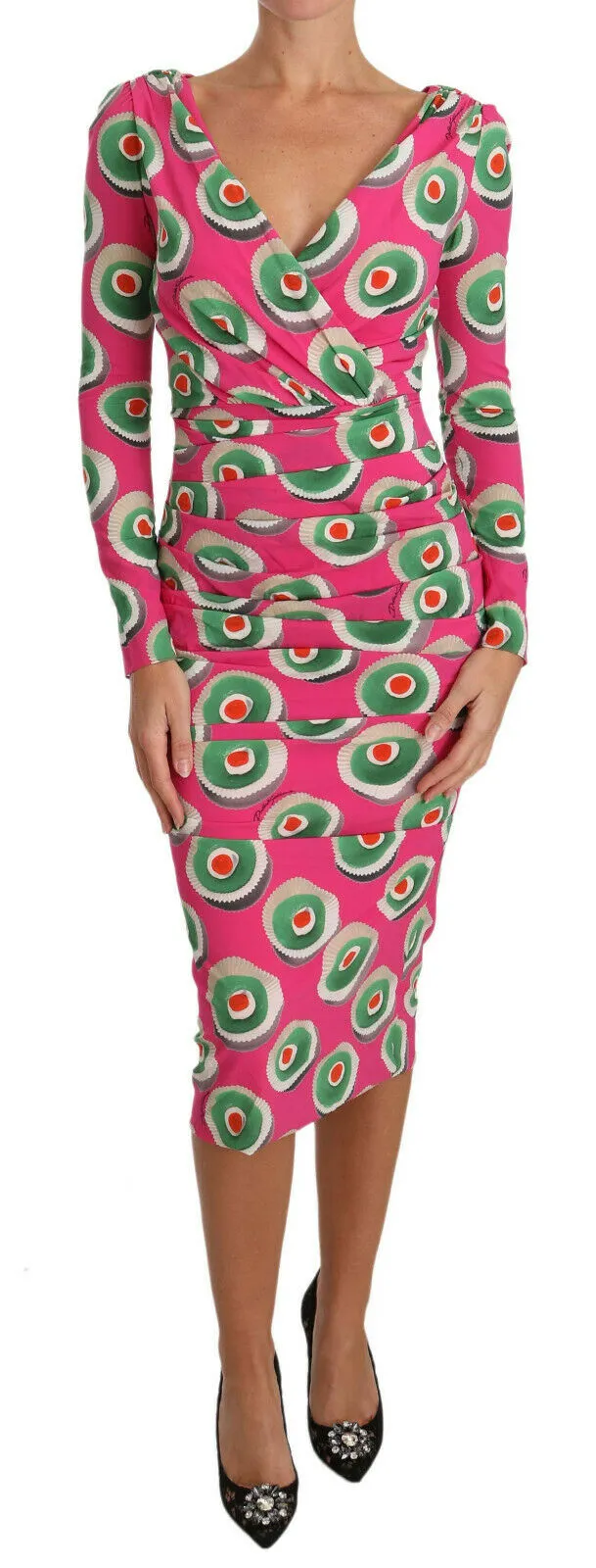 Dolce & Gabbana Women's Elegant Pink Silk Sheath Bodycon Dress