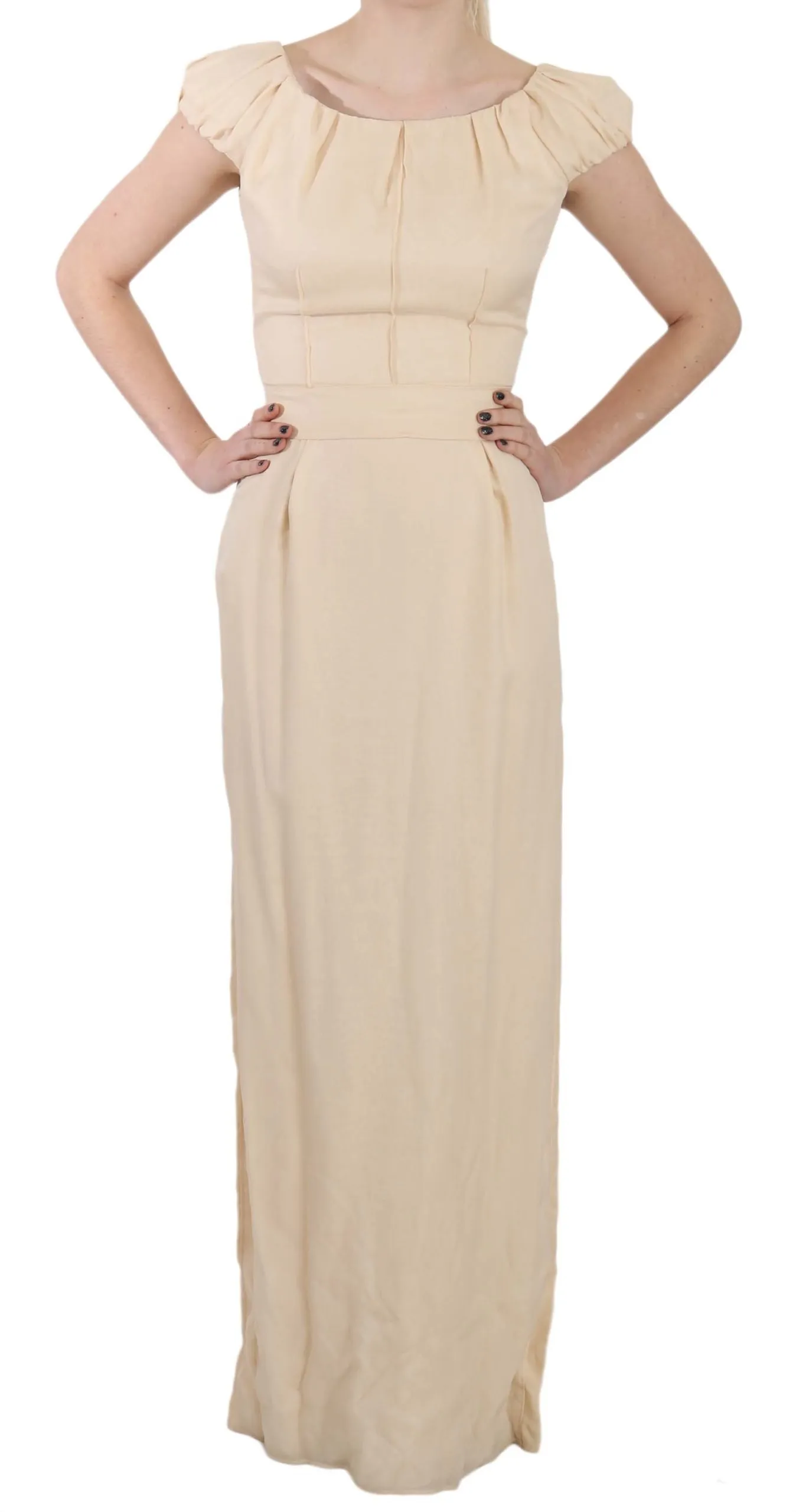 Dolce & Gabbana Women's Silk Column Garterized Sleeve Gown