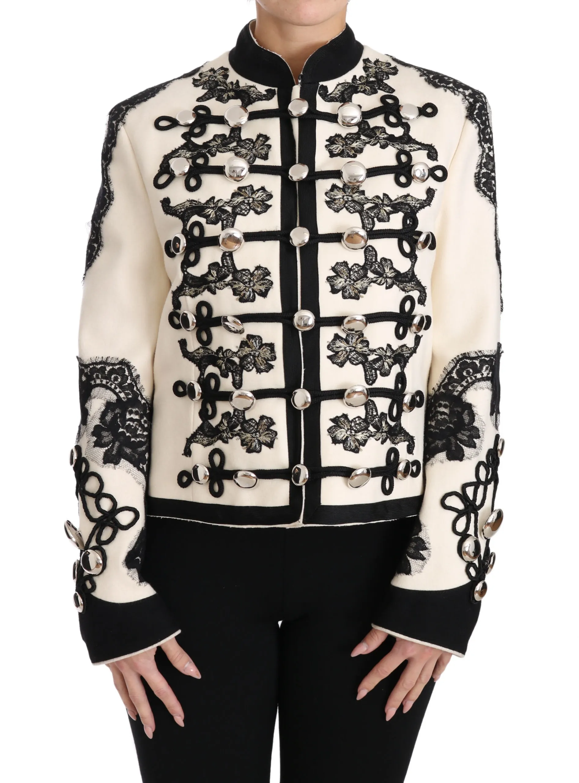 Dolce & Gabbana Women's Elegant Off-White Baroque Jacket