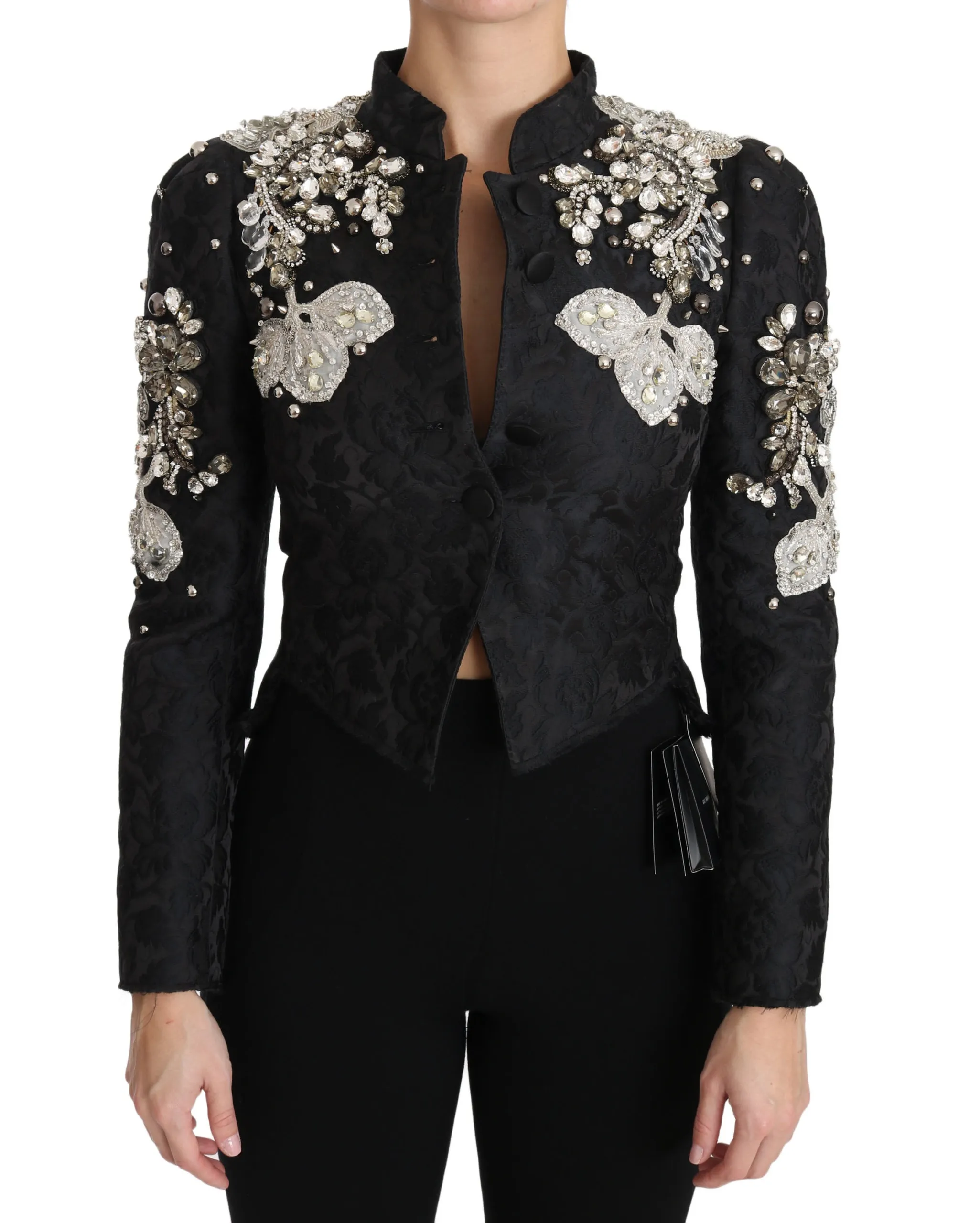 Dolce & Gabbana Women's Elegant Black Silver Baroque Jacket