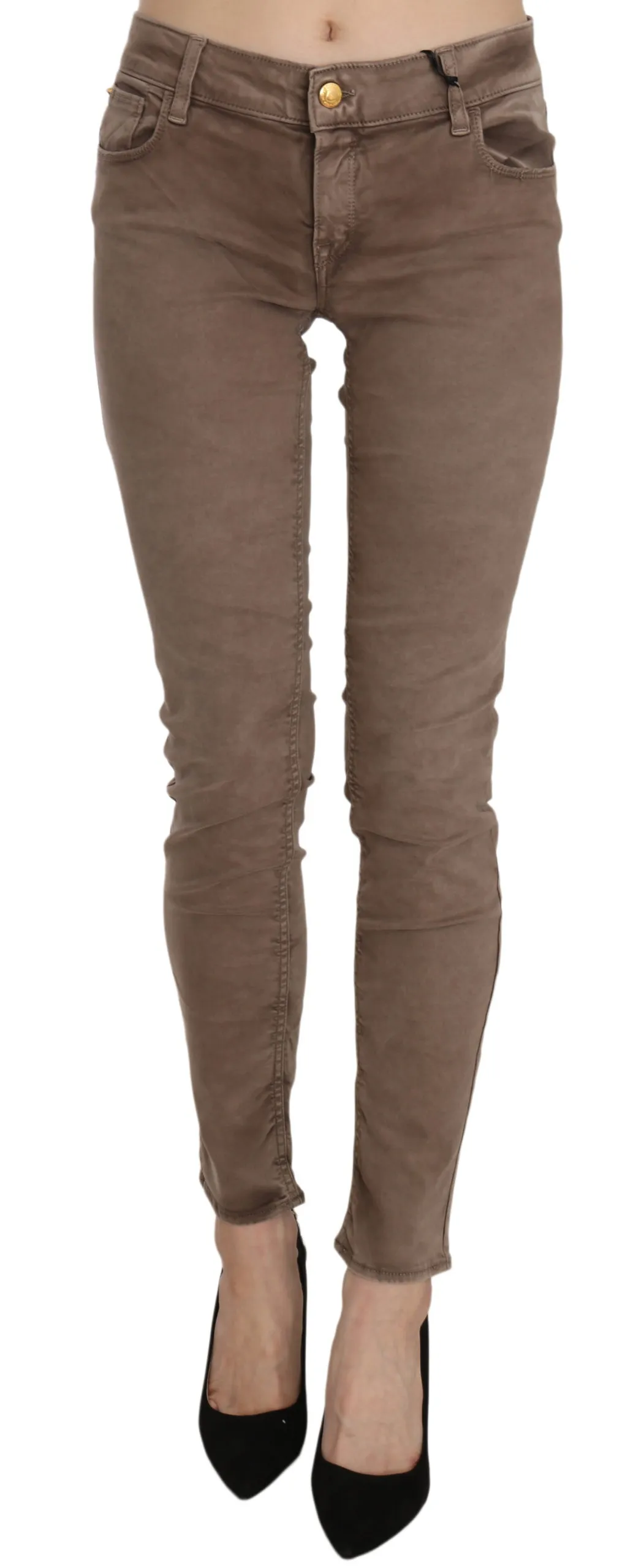 CYCLE Women's Chic Brown Slim Fit Skinny Jeans