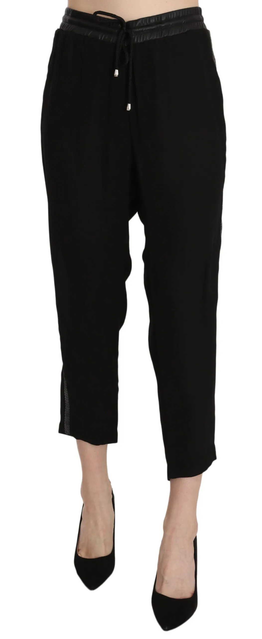 Guess Women's Chic High Waist Cropped Pants in Elegant Black