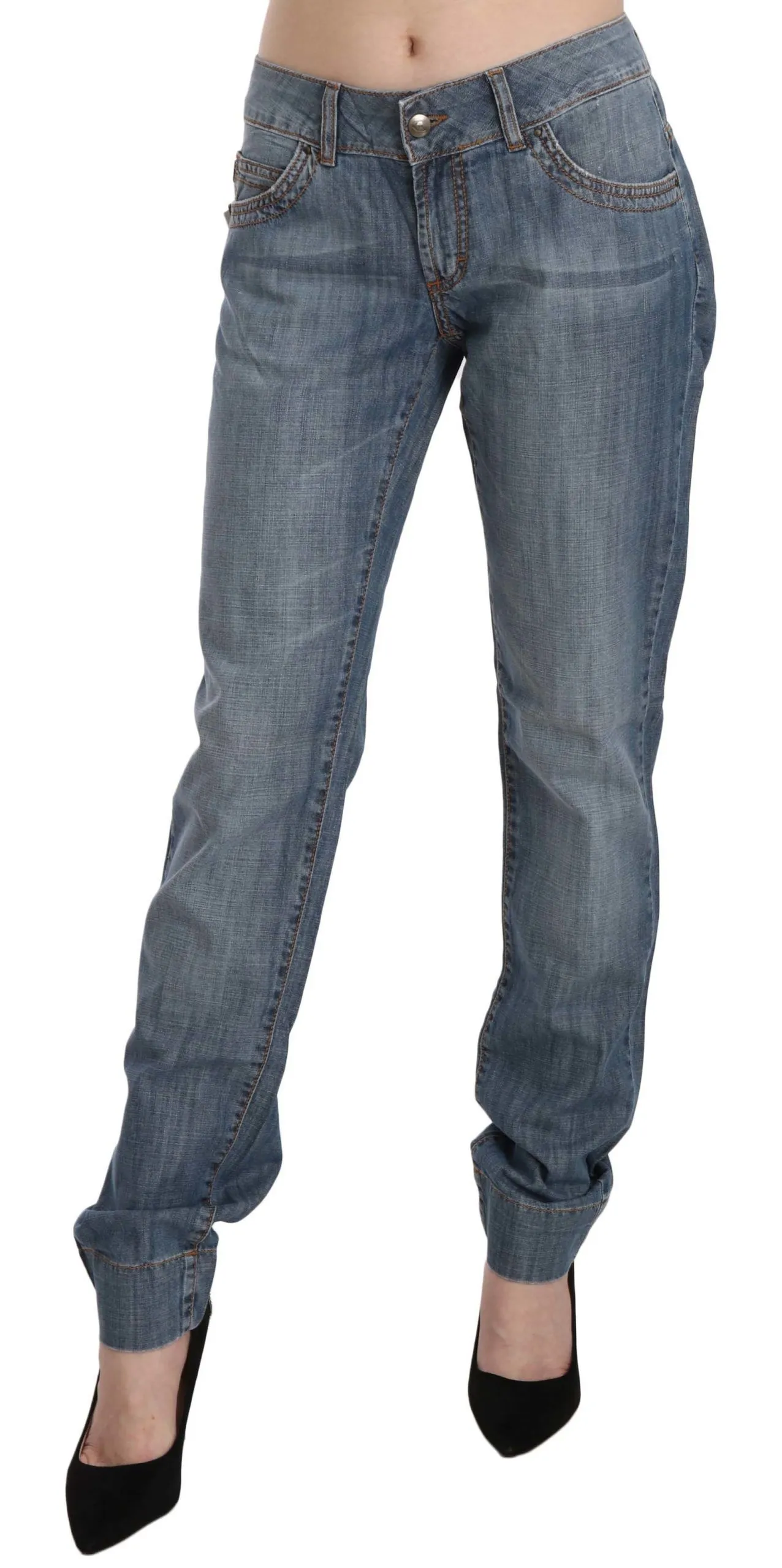 Just Cavalli Women's Chic Blue Washed Slim Fit Denim Jeans