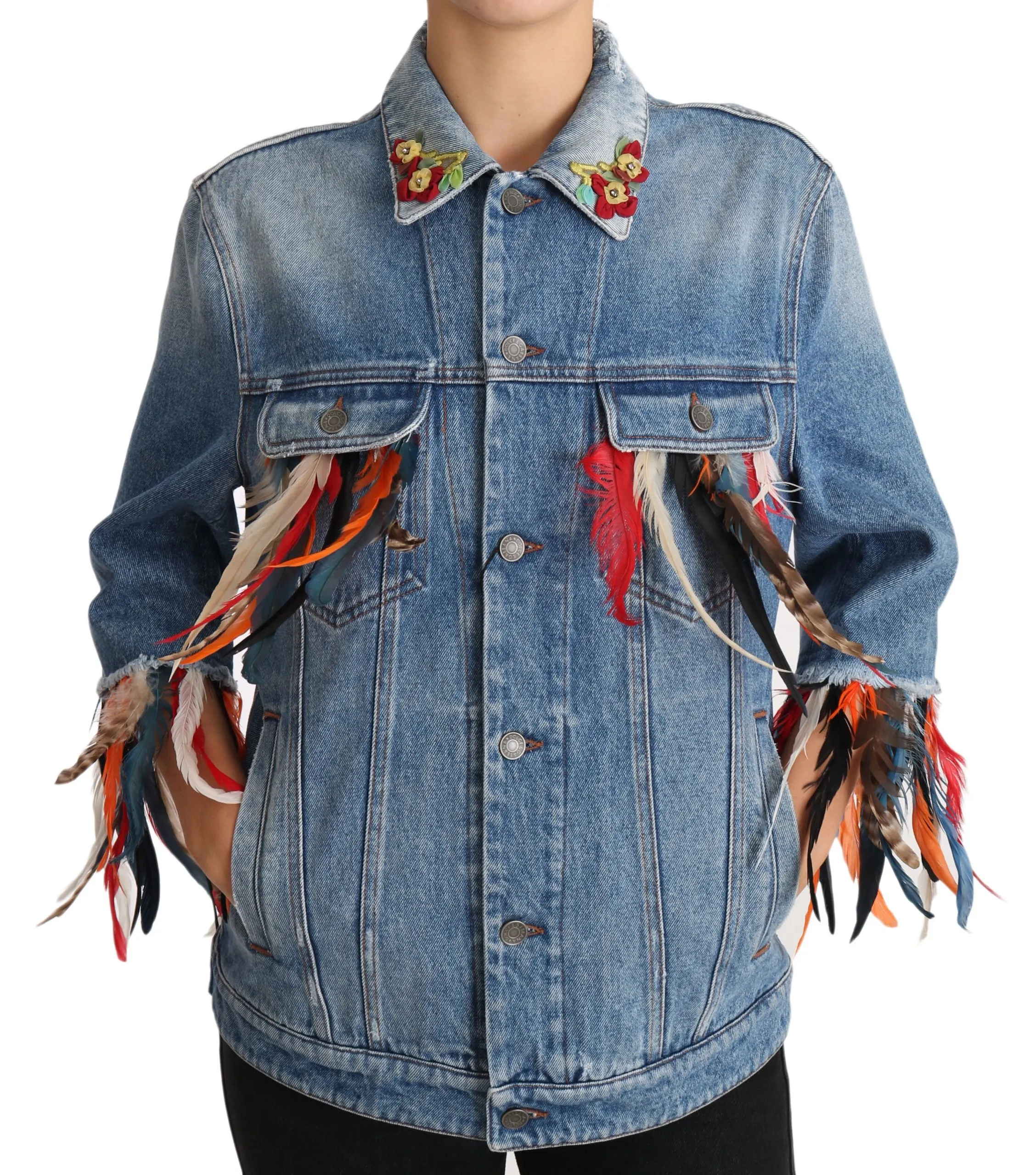 Dolce & Gabbana Women's Floral Embroidered Denim Elegance Jacket