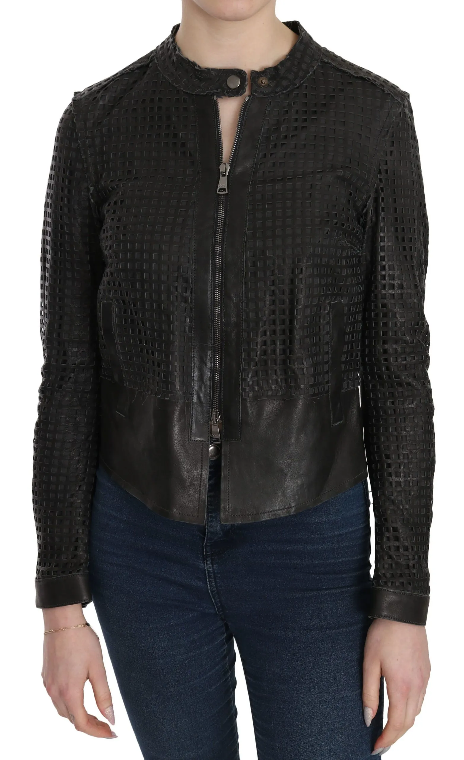 Dolce & Gabbana Women's Elegant Black Leather Biker Jacket