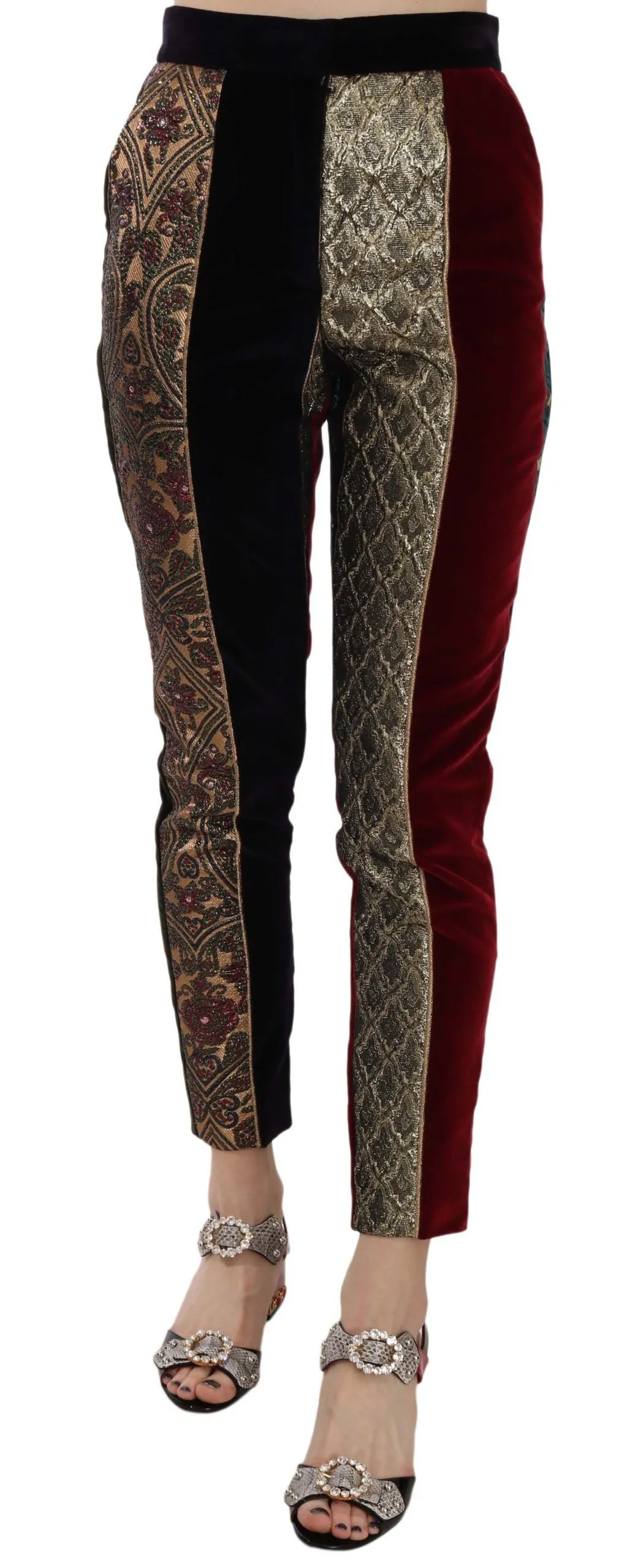 Dolce & Gabbana Women's Elegant Multicolor Jacquard Cropped Pants