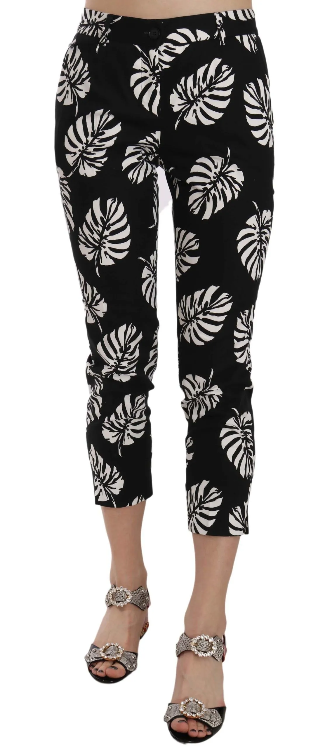 Dolce & Gabbana Women's Elegant Skinny Capri With Palm Print