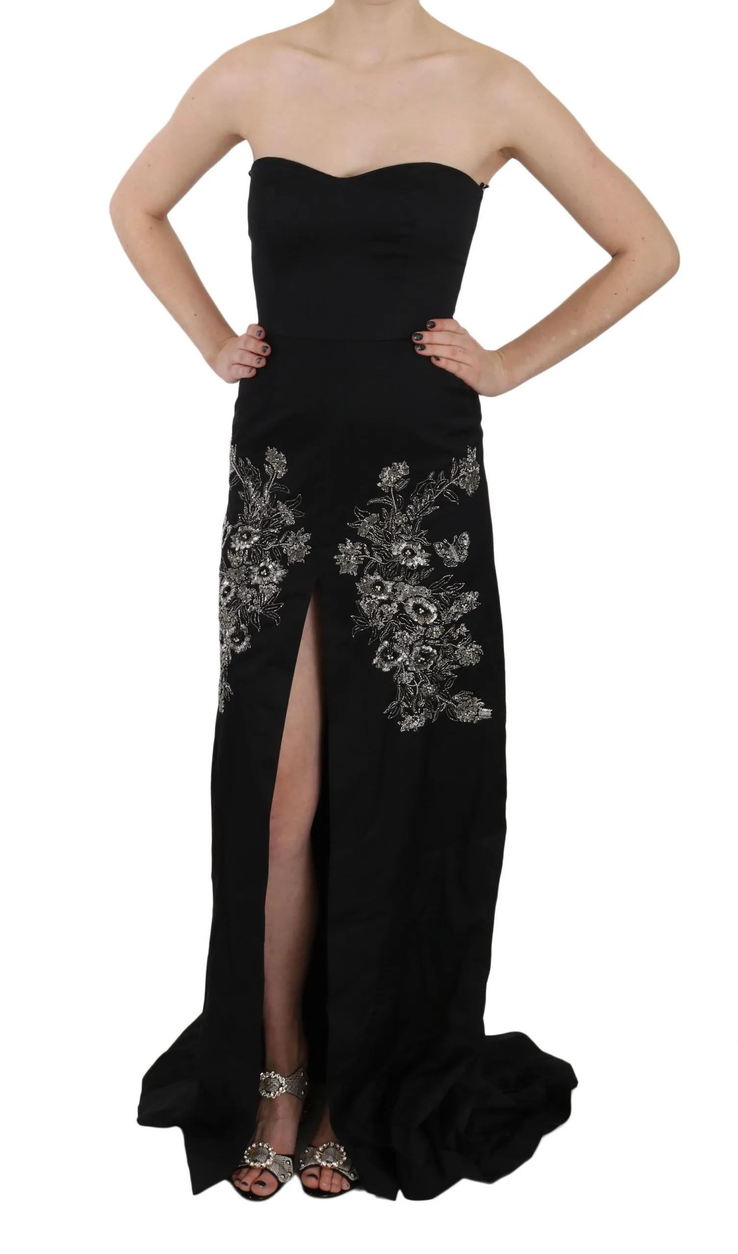 John Richmond Women's Enchanting Black Maxi Flare Dress