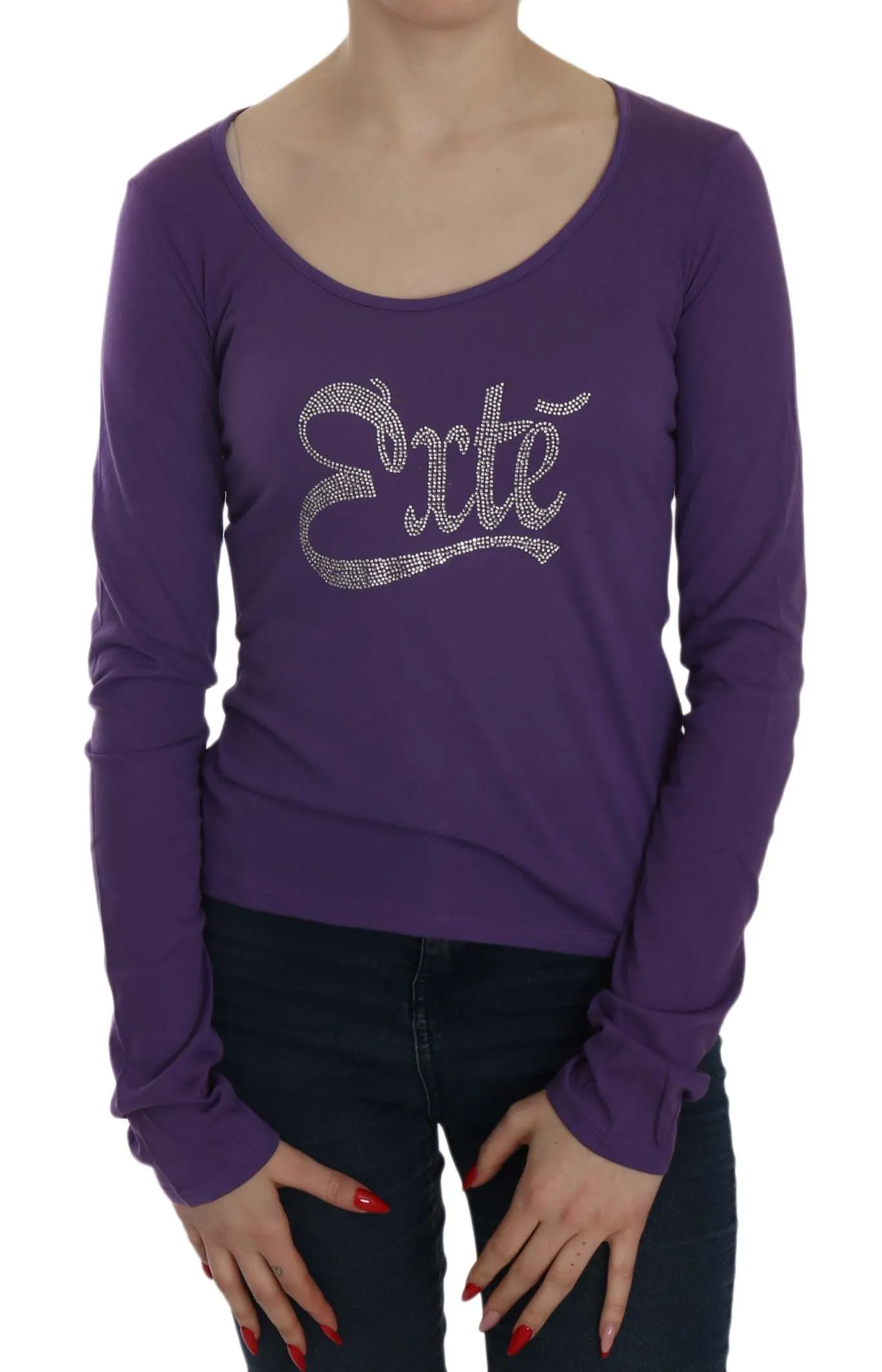 Exte Women's Crystal Embellished U-Neck Blouse