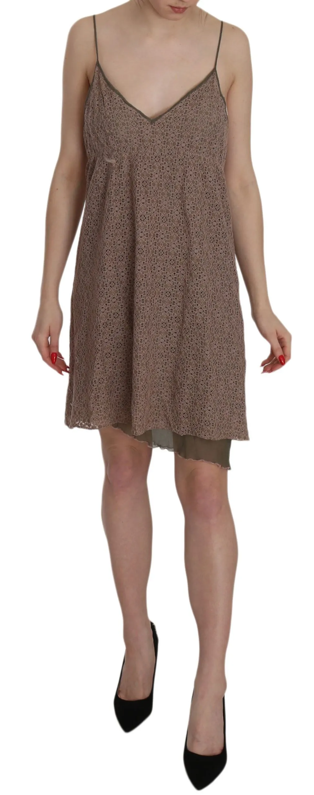 PINK MEMORIES Women's Chic Green A-Line Spaghetti Strap Mini Dress