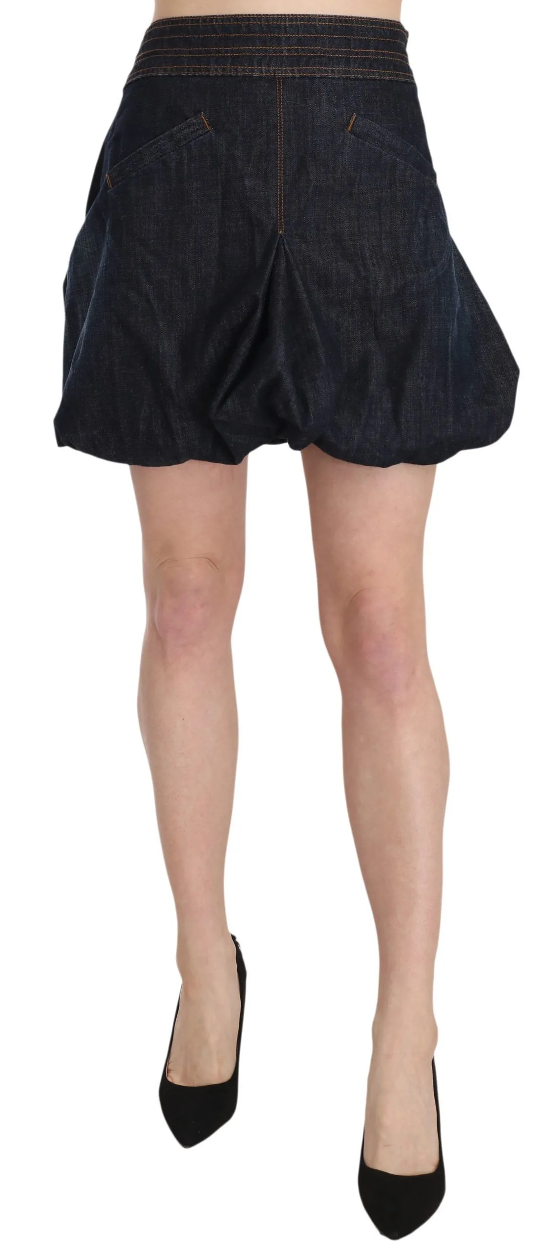 Exte Women's Chic Dark Blue A-Line Mini Skirt