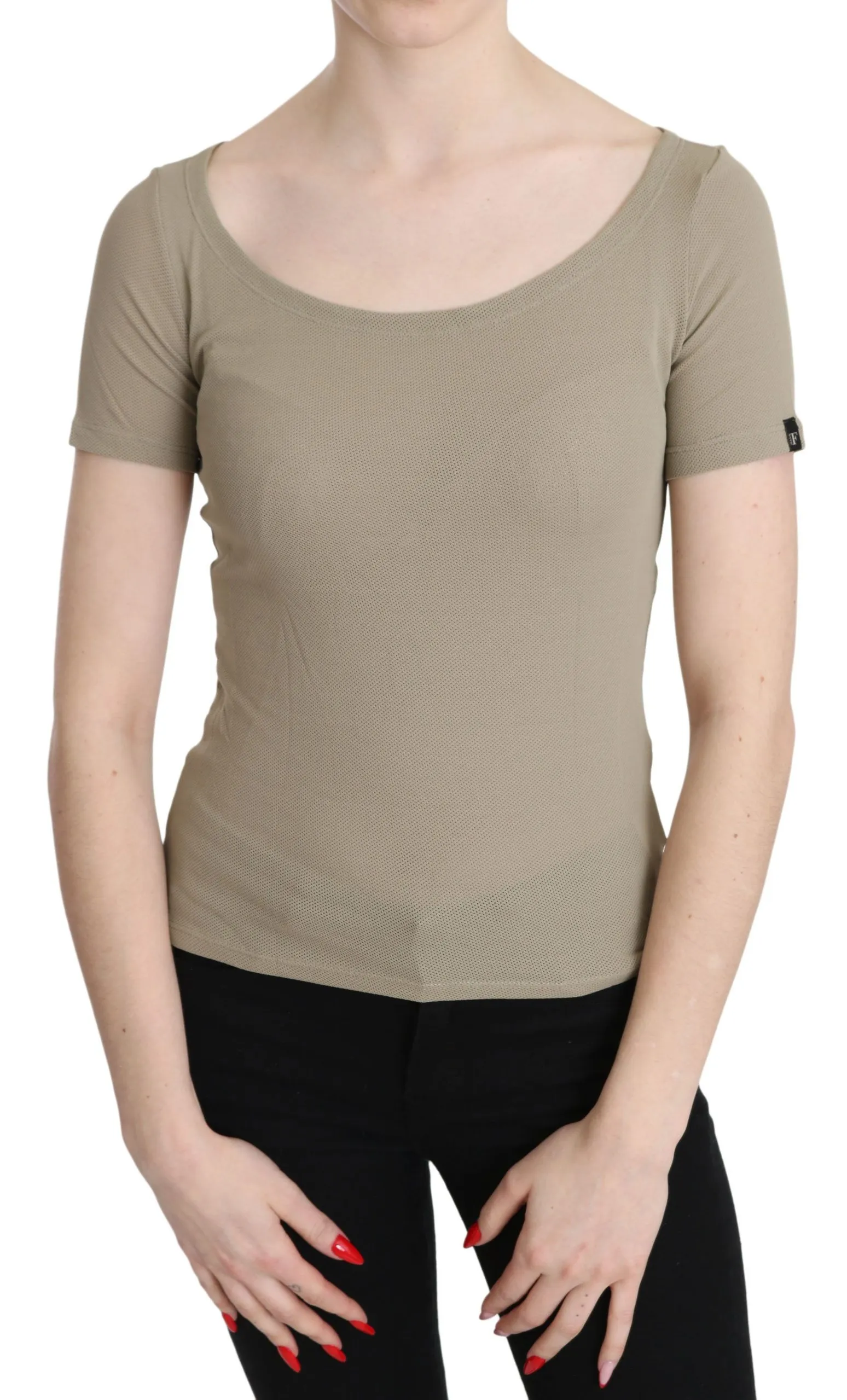 GF Ferre Women's Chic Gray Nylon Tank Top with Designer Flair