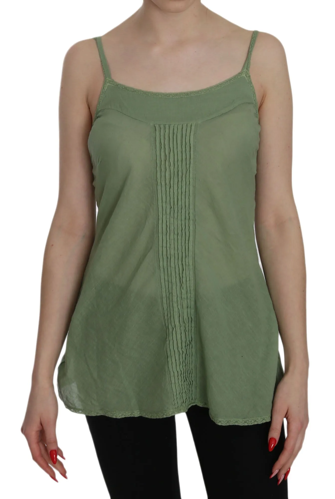 PINK MEMORIES Women's Emerald Silk Spaghetti Strap Tank Top