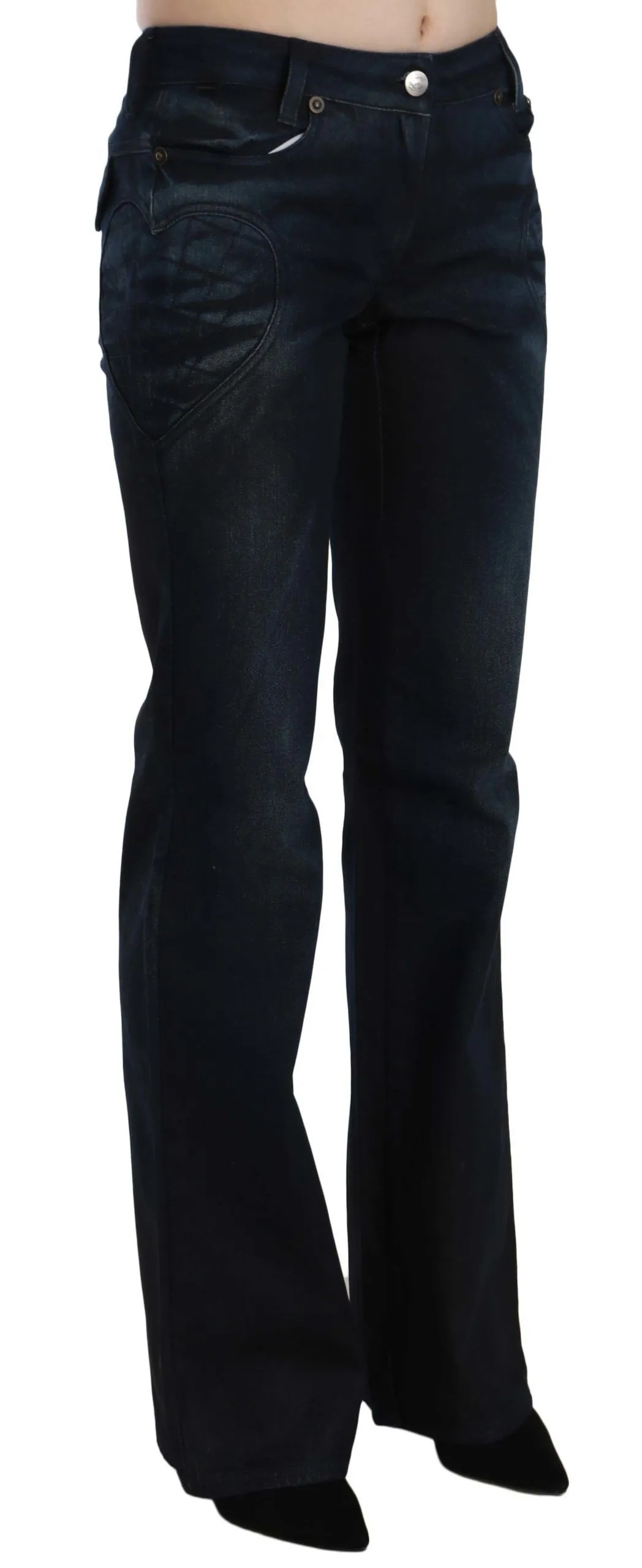 Just Cavalli Women's Chic Mid Waist Straight Denim Pants