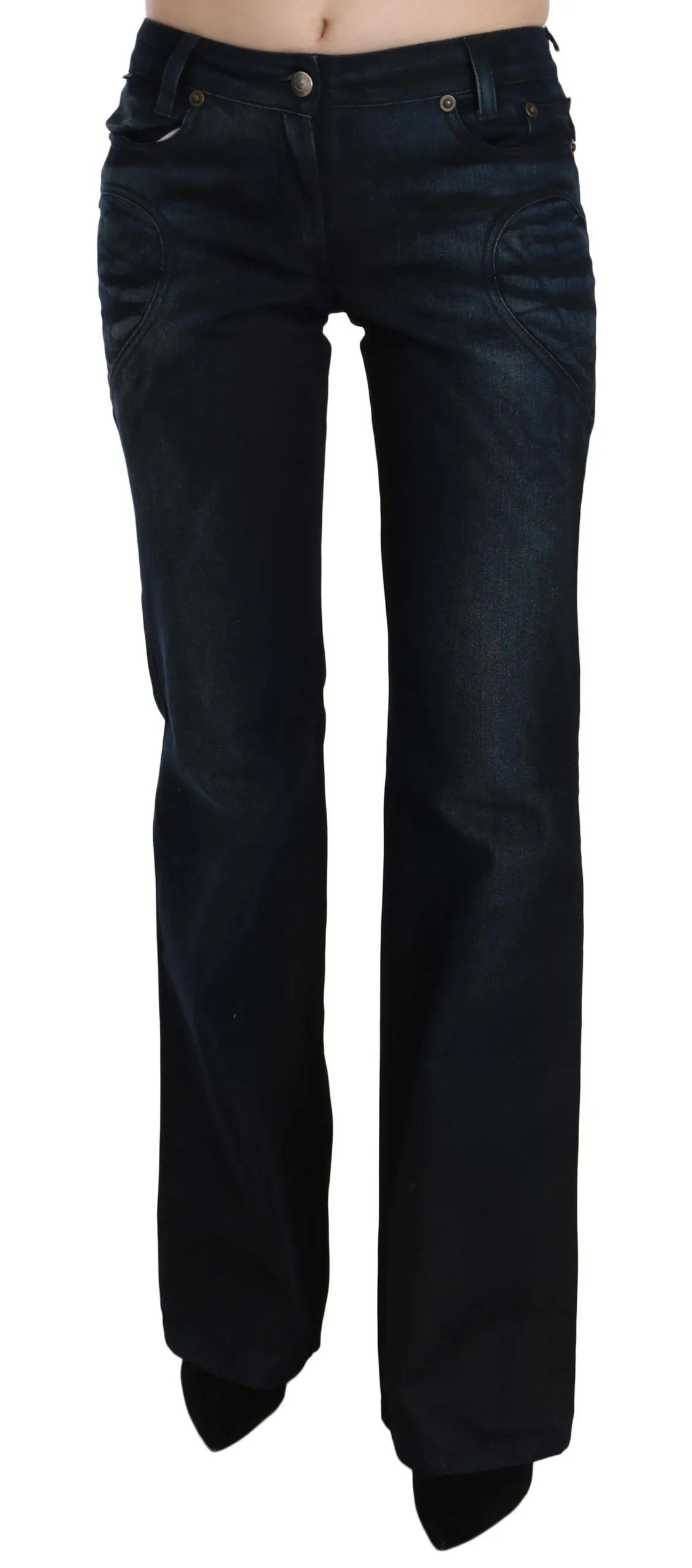 Just Cavalli Women's Chic Mid Waist Straight Denim Pants