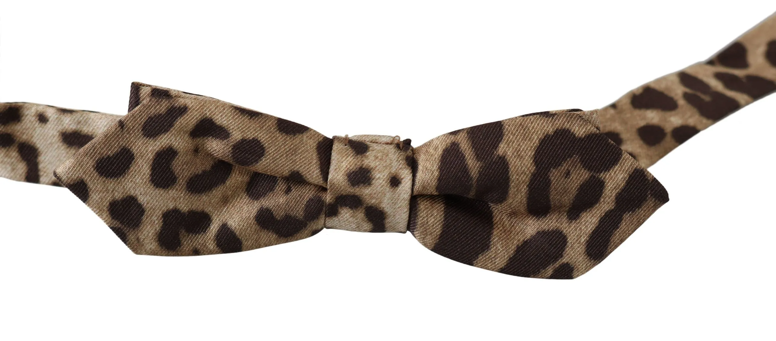 Dolce & Gabbana Men's Exquisite Silk Leopard Print Bow Tie