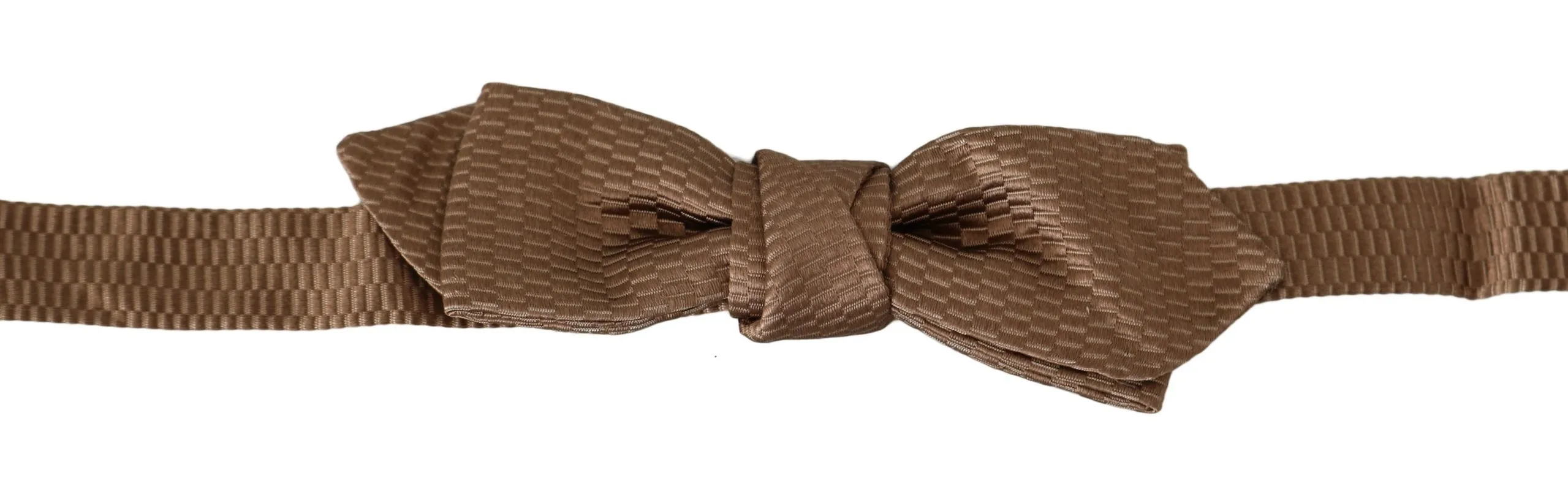 Dolce & Gabbana Men's Elegant Brown Gold Bow Tie
