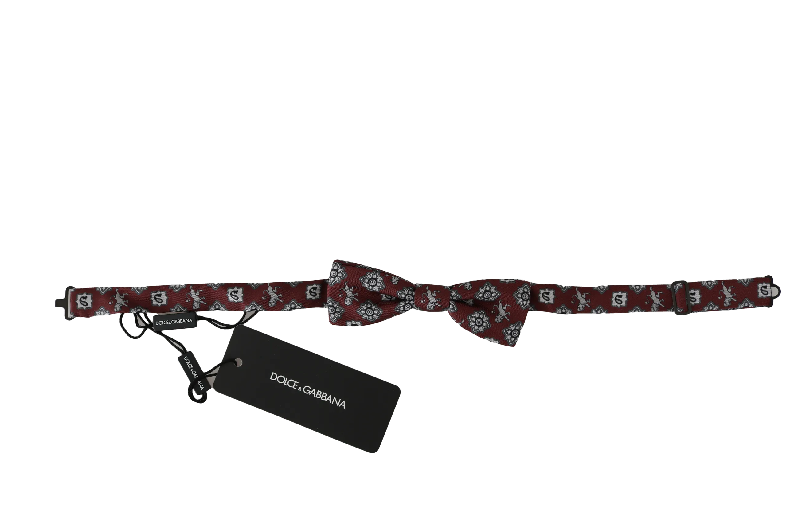 Dolce & Gabbana Men's Elegant Bordeaux Silk Bow Tie