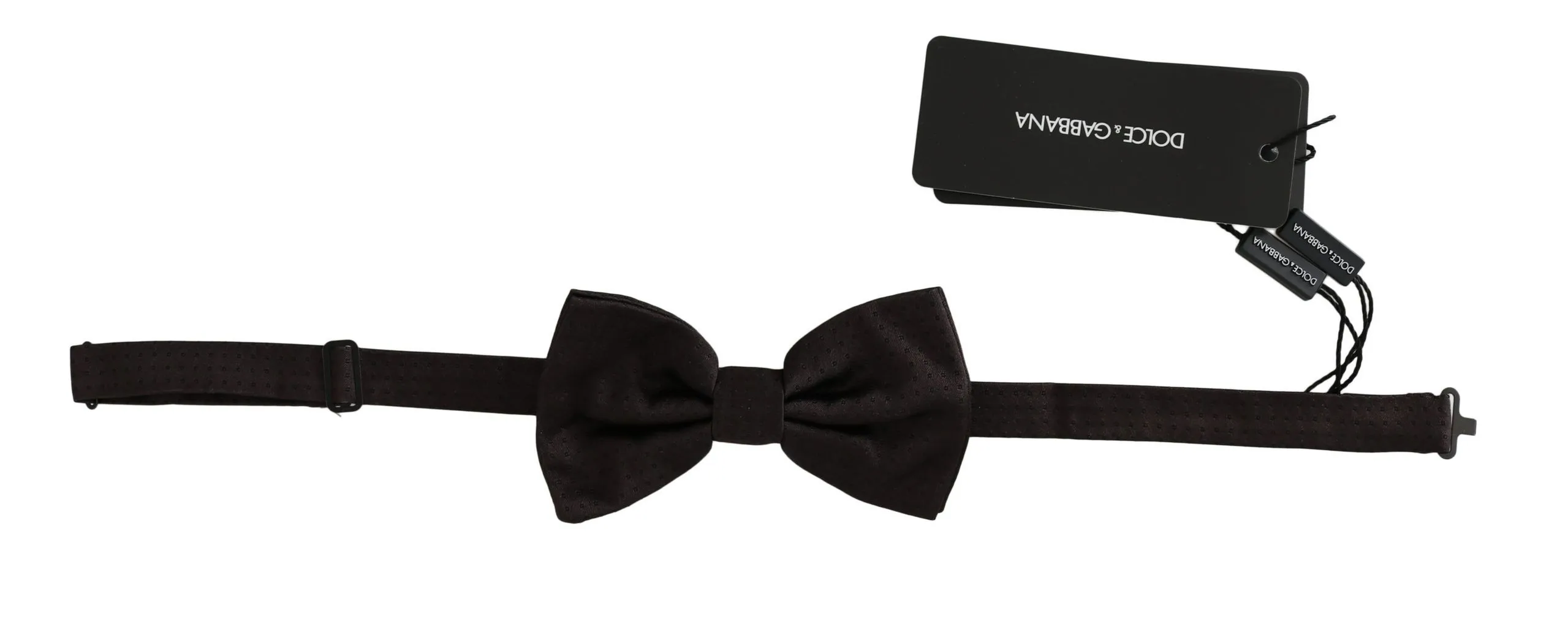 Dolce & Gabbana Men's Elegant Silk Bow Tie with Brown Pattern