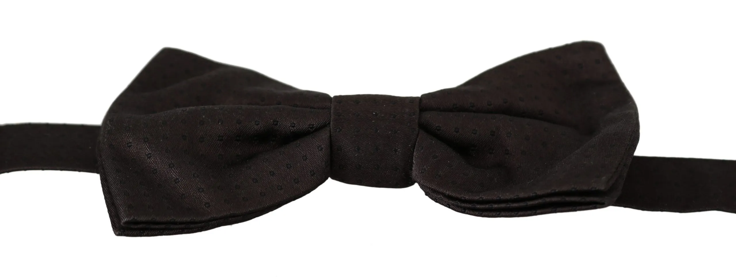Dolce & Gabbana Men's Elegant Silk Bow Tie with Brown Pattern