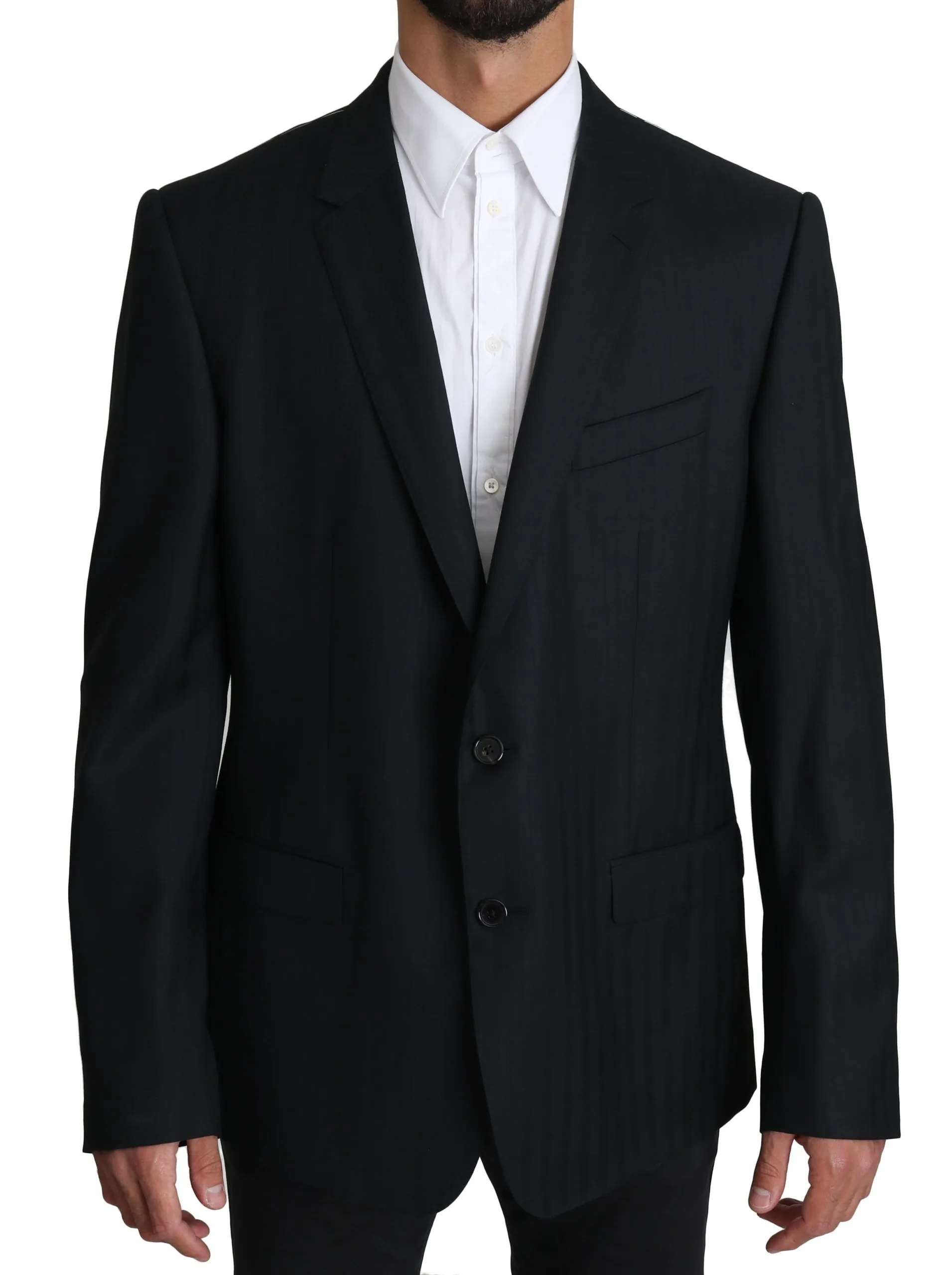 Dolce & Gabbana Men's Elegant Blue Patterned Martini Formal Blazer