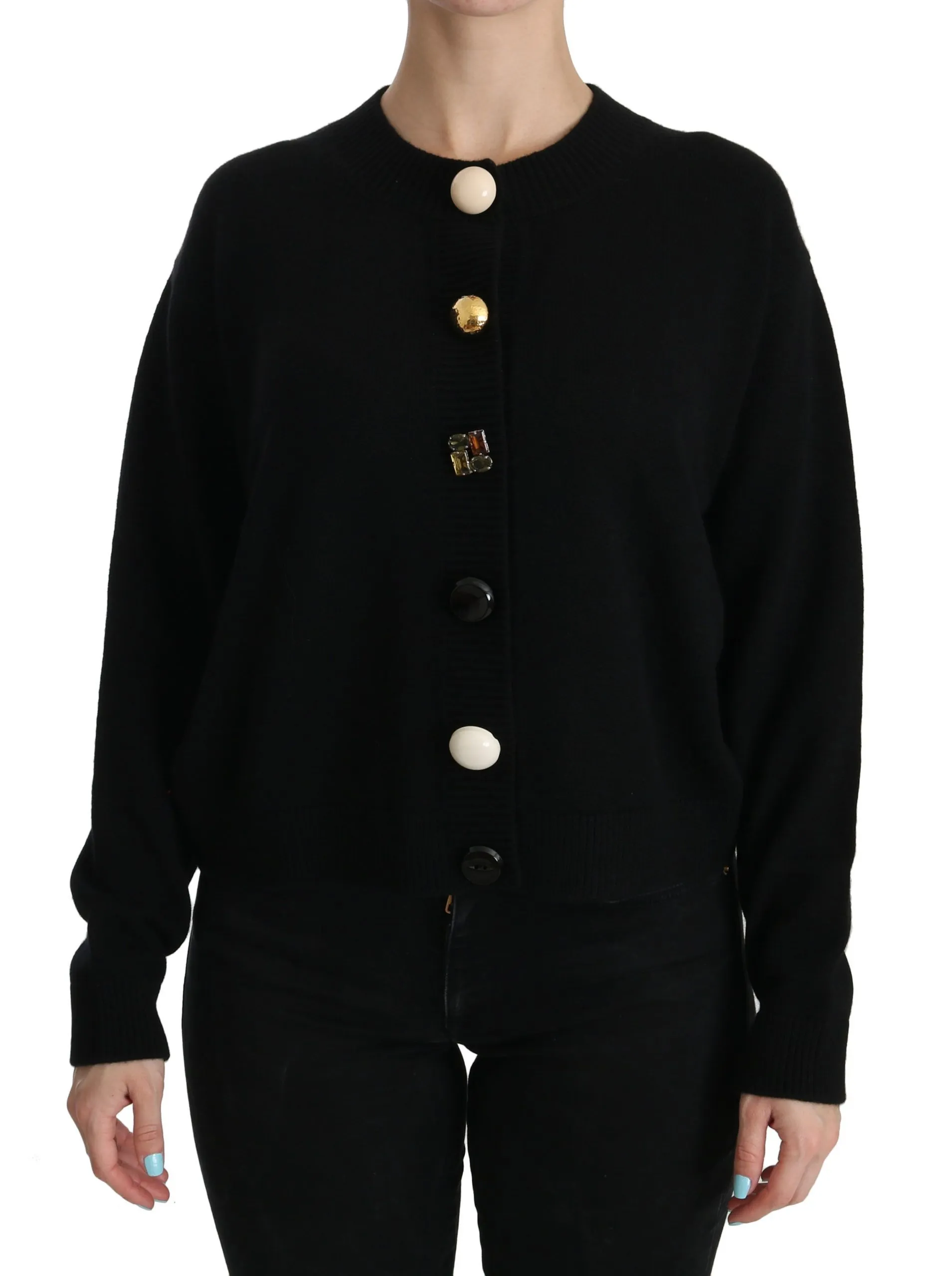Dolce & Gabbana Women's Elegant Black Cashmere Cardigan Top