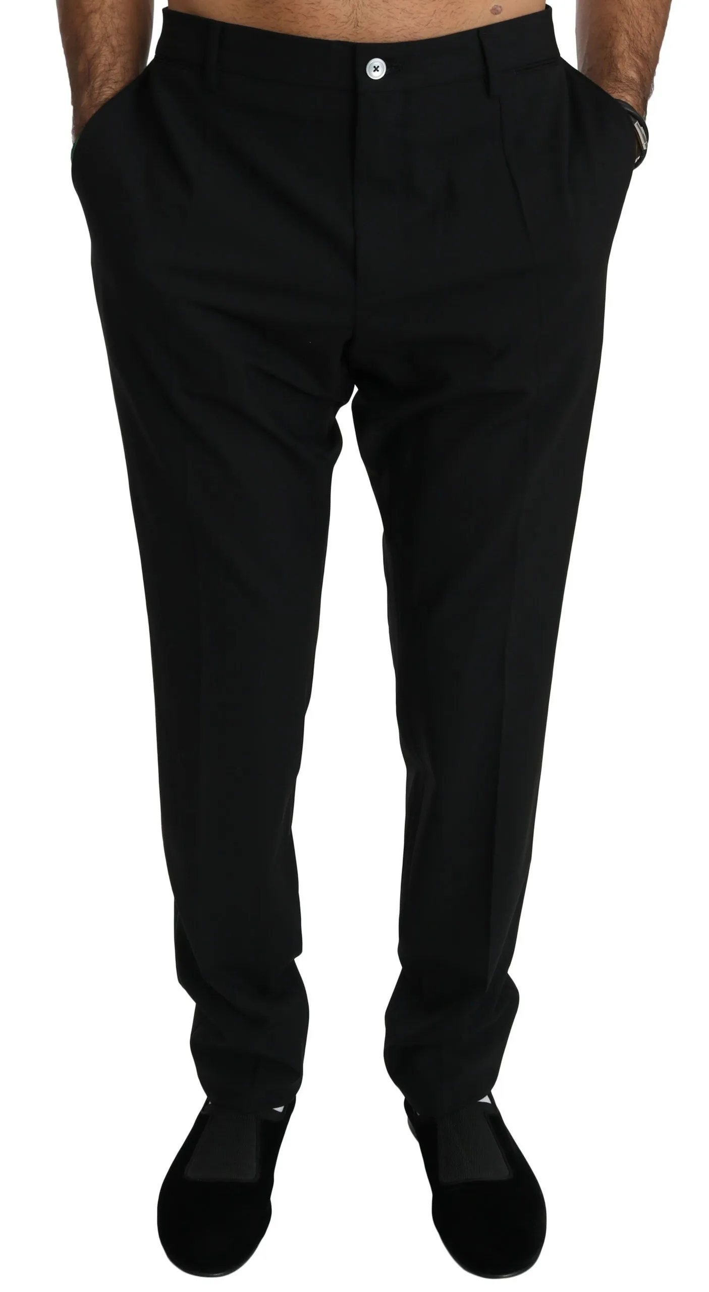 Dolce & Gabbana Men's Elegant Black Dress Pants by Iconic Fashion House