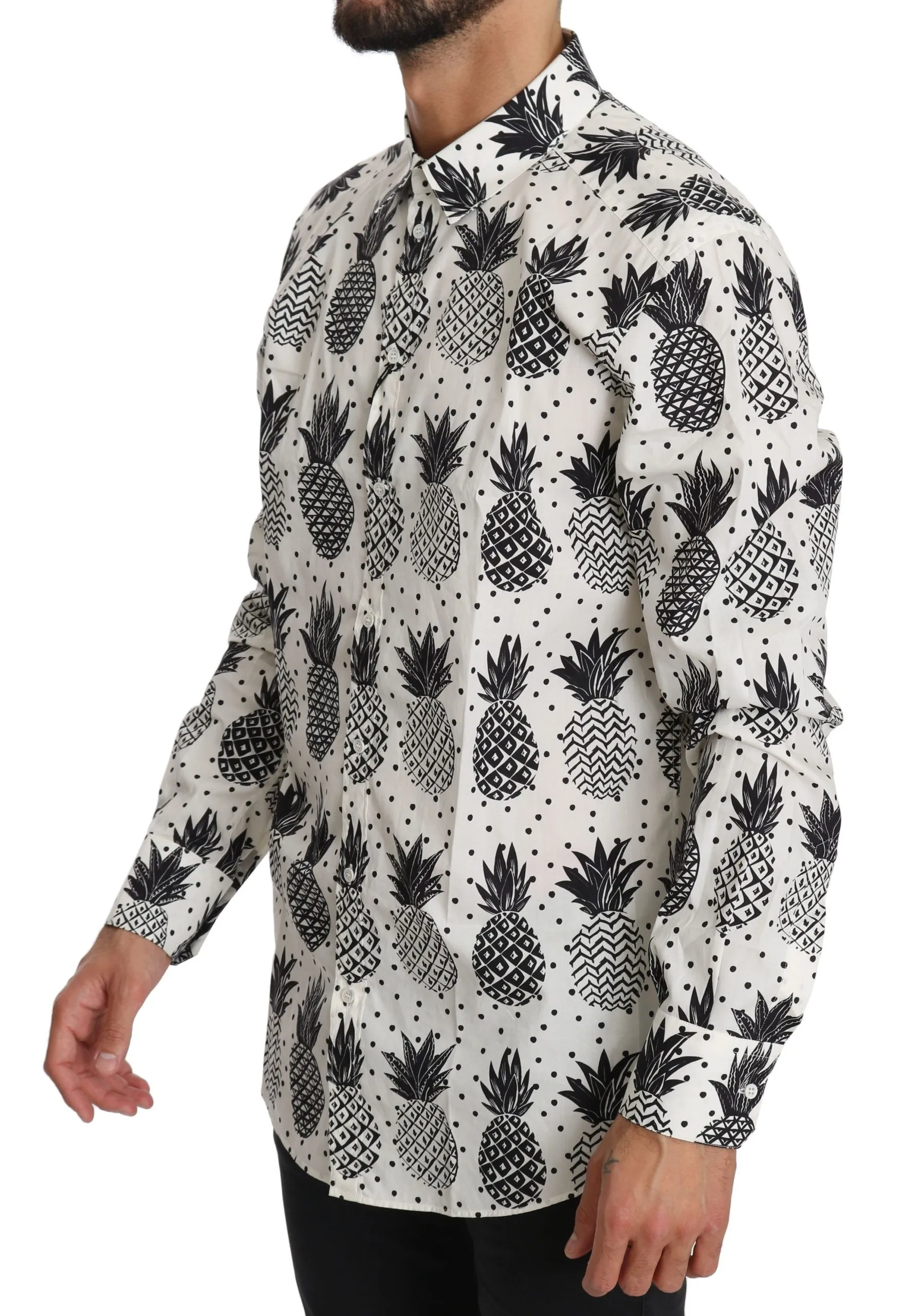 Dolce & Gabbana Men's Elegant White Cotton Casual Shirt