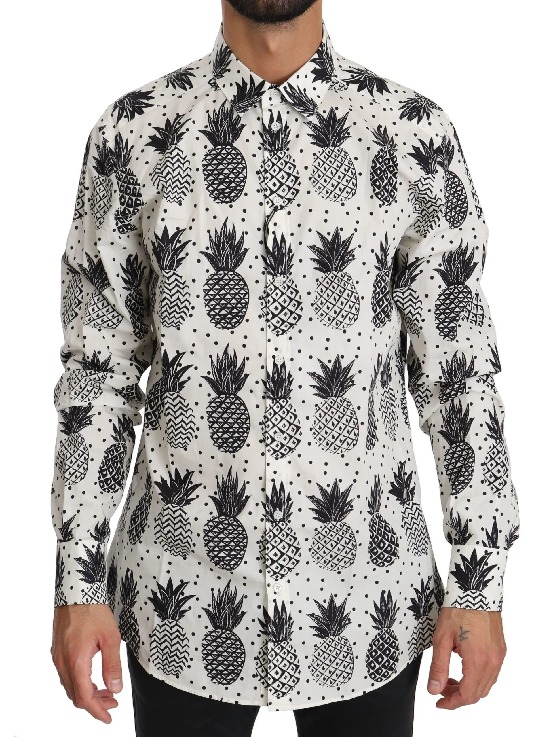 Dolce & Gabbana Men's Elegant White Cotton Casual Shirt