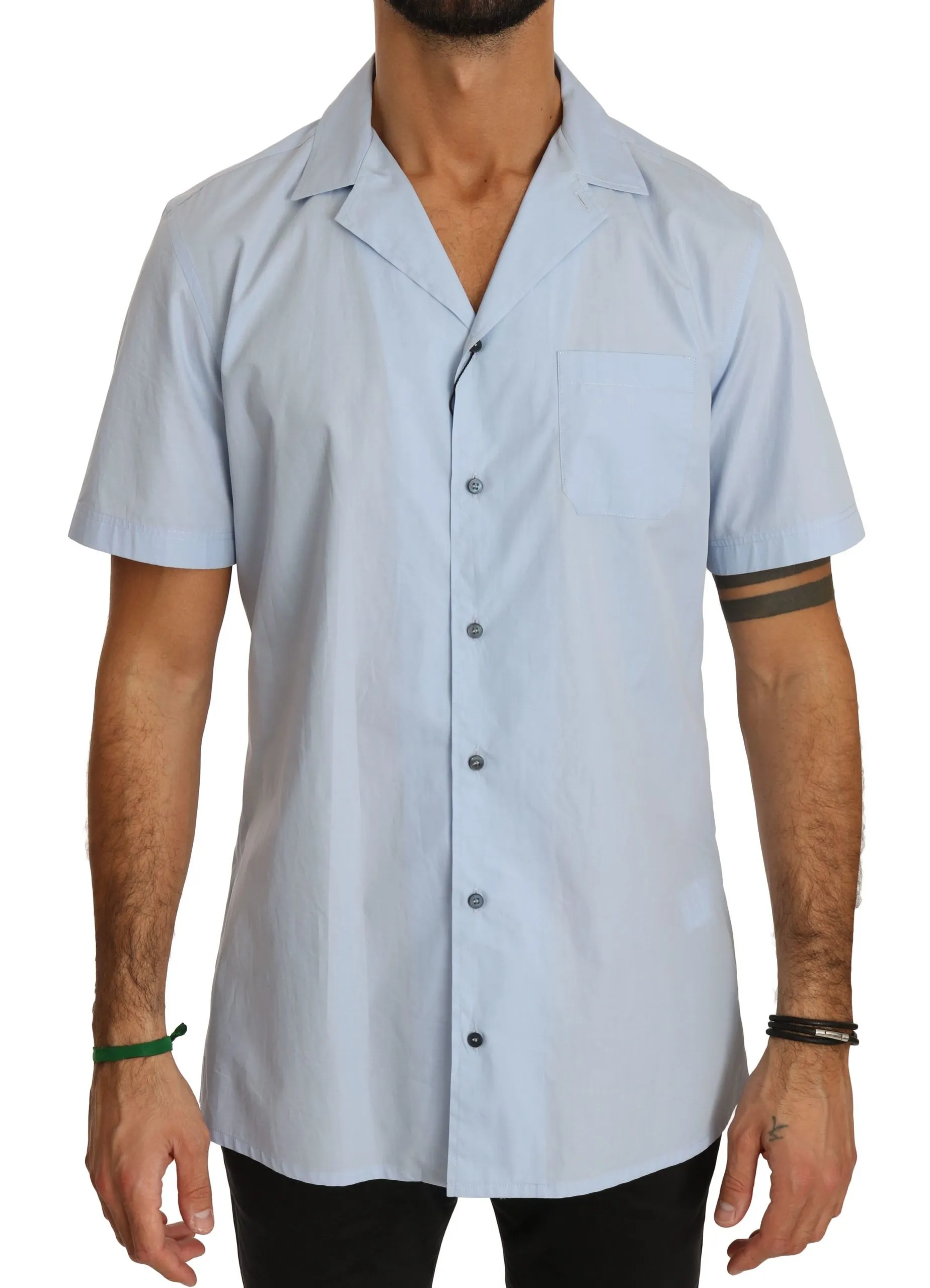 Dolce & Gabbana Men's Elegant Blue Cotton Casual Shirt