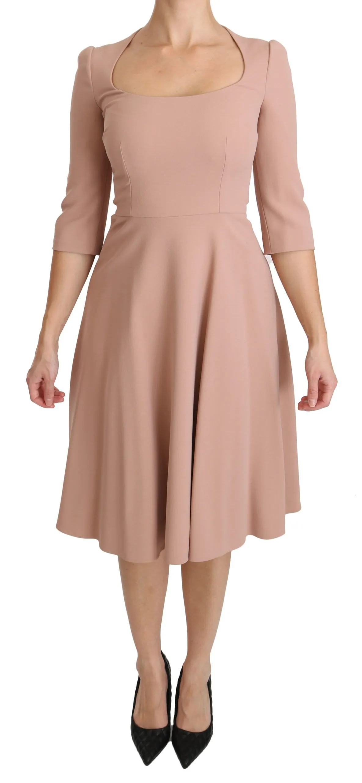 Dolce & Gabbana Women's Elegant Light Pink A-Line Knee Length Dress