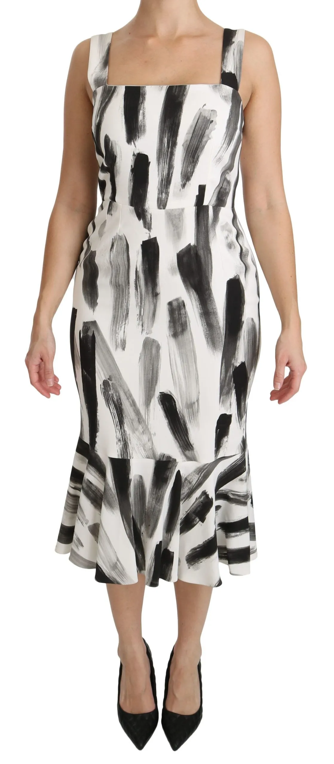 Dolce & Gabbana Women's Chic Monochrome Sheath Midi Dress