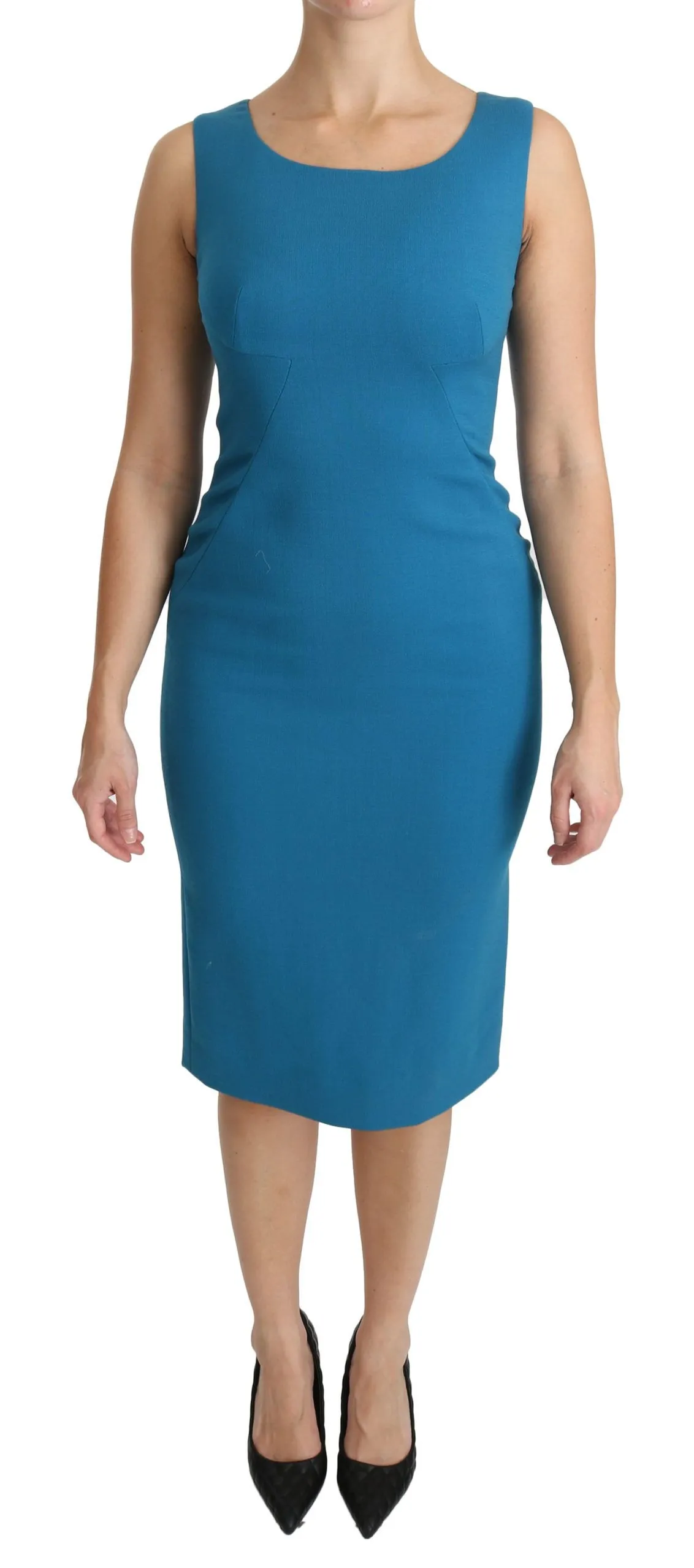 Dolce & Gabbana Women's Elegant Sheath Knee-Length Wool Dress