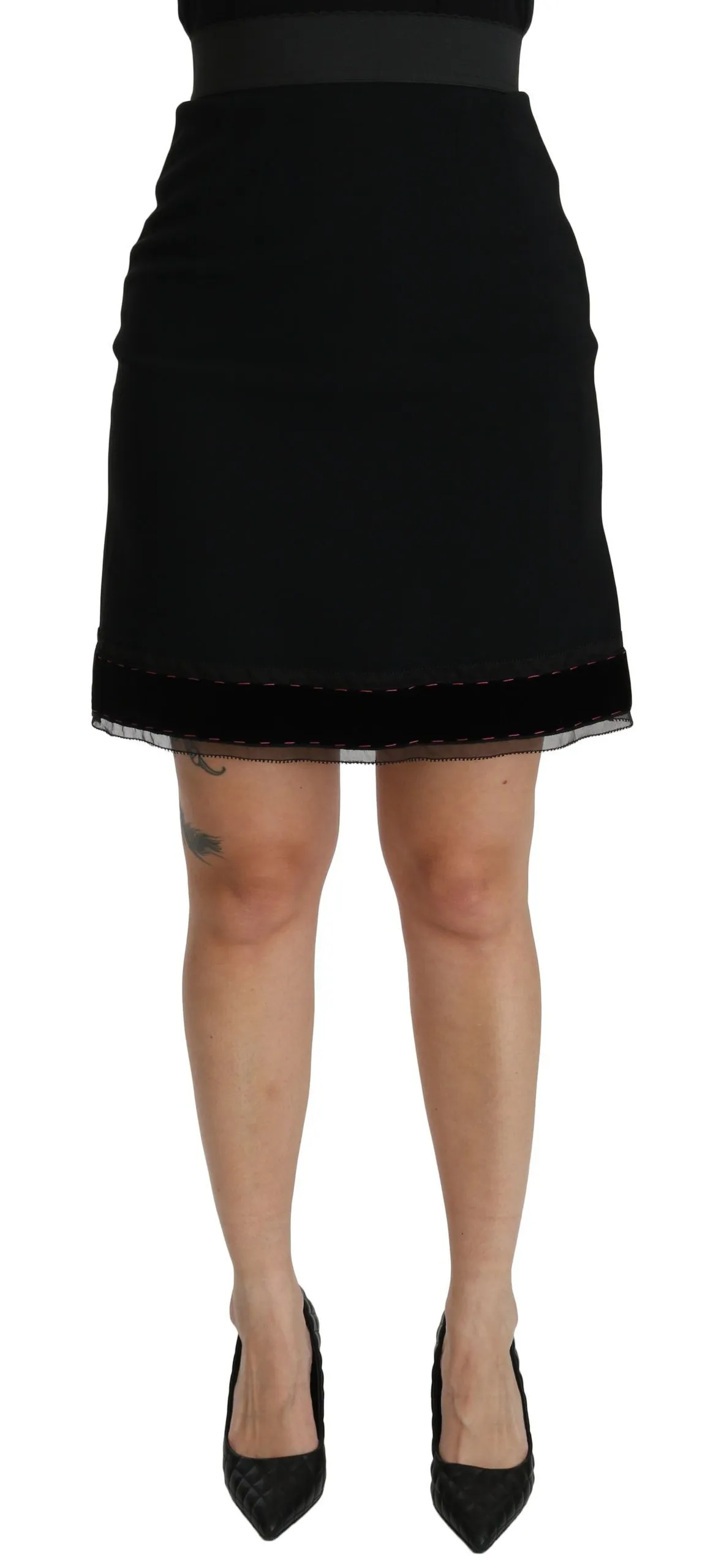 Dolce & Gabbana Women's Elegant High-Waist Black Skirt
