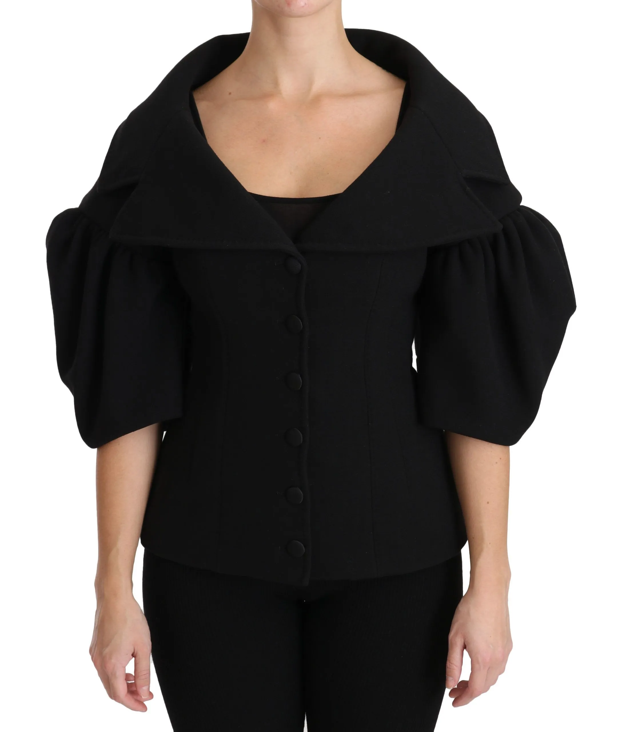 Dolce & Gabbana Women's Elegant Black Virgin Wool Coat