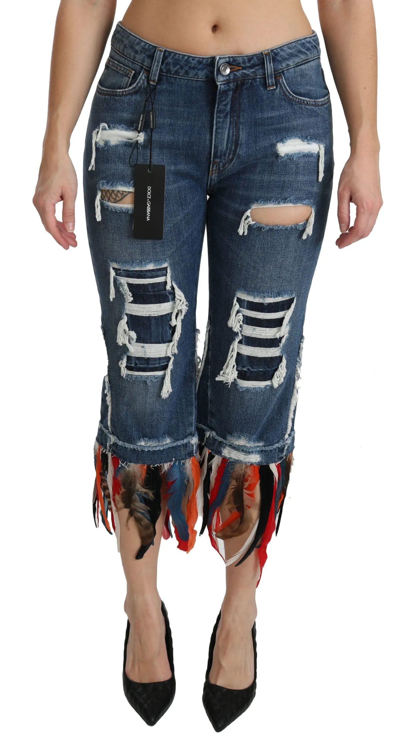 Dolce & Gabbana Women's Chic Low Waist Cropped Jeans