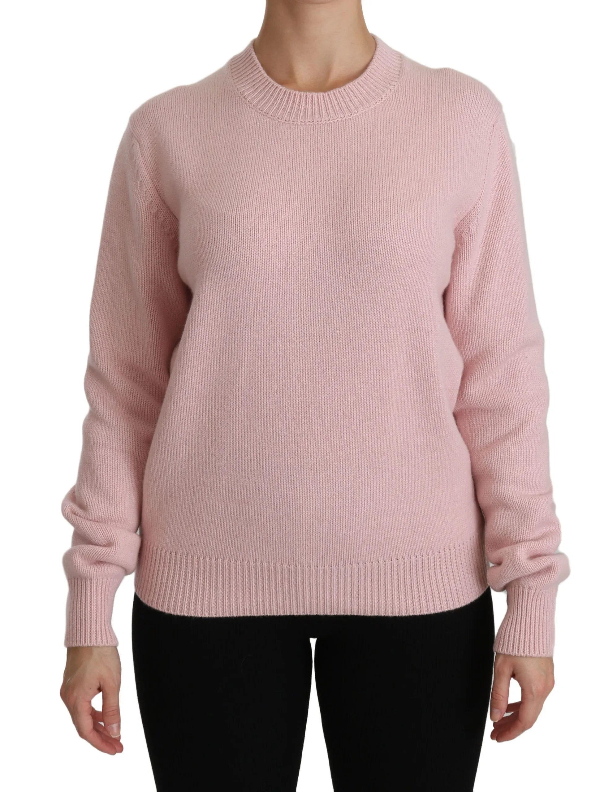 Dolce & Gabbana Women's Cashmere-Blend Pink Crew Neck Sweater