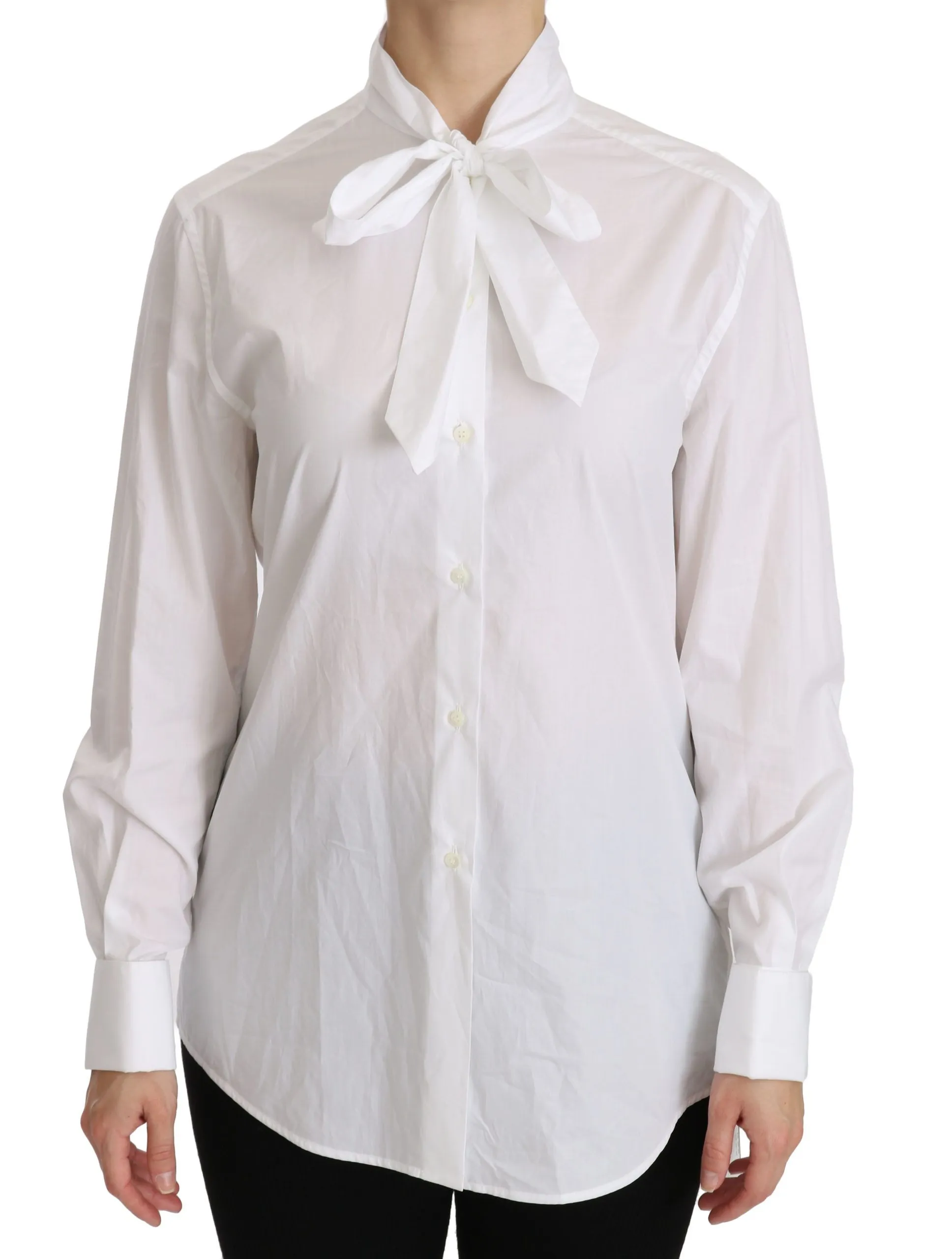 Dolce & Gabbana Women's Elegant White Turtle Neck Polo Top