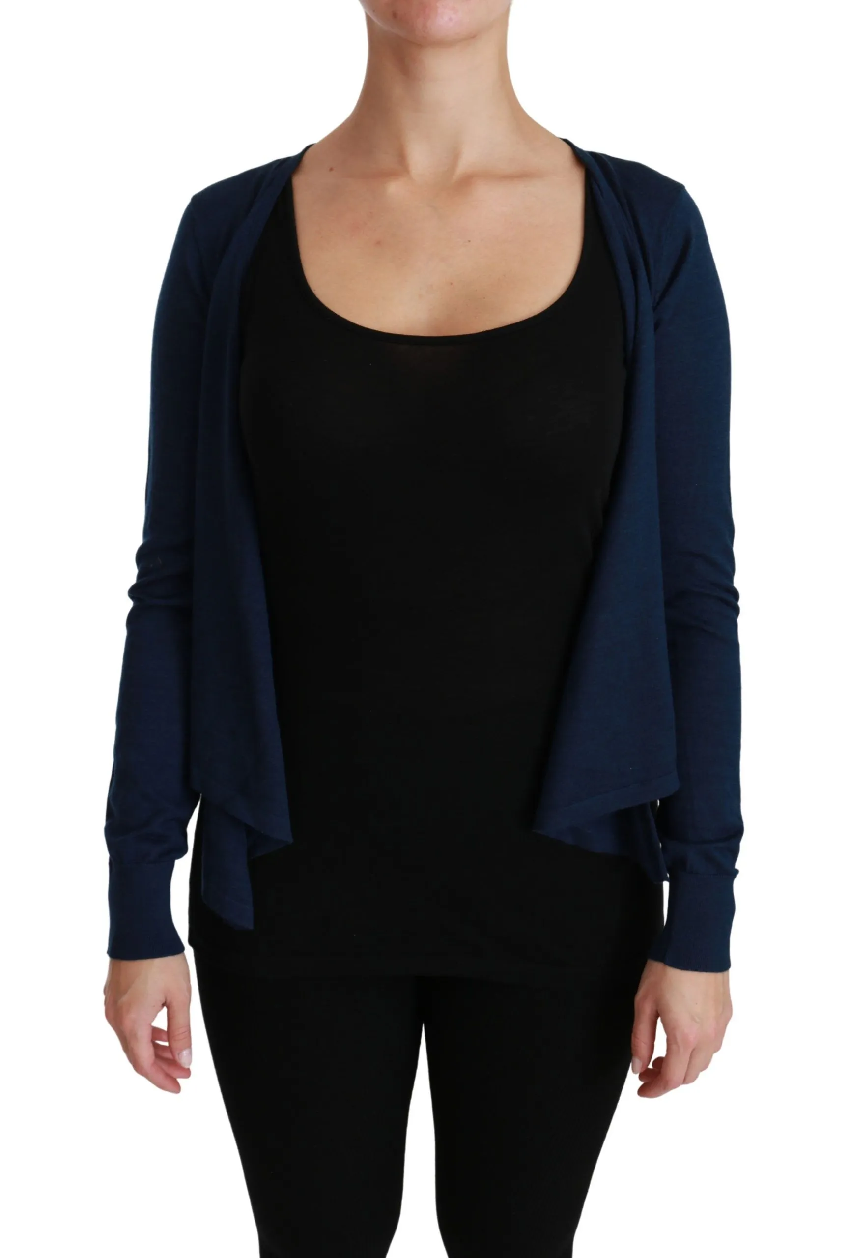 Dolce & Gabbana Women's Elegant Blue Cashmere-Silk Cardigan