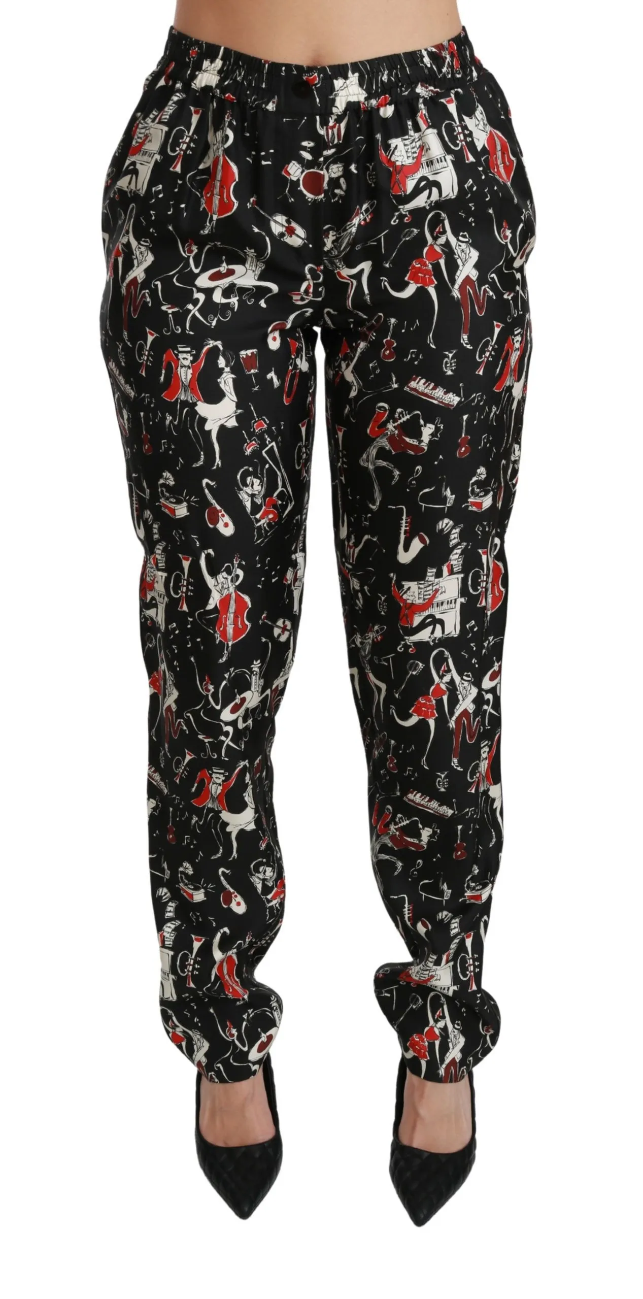 Dolce & Gabbana Women's Sleek Silk Slim-Fit Mid-Waist Pants