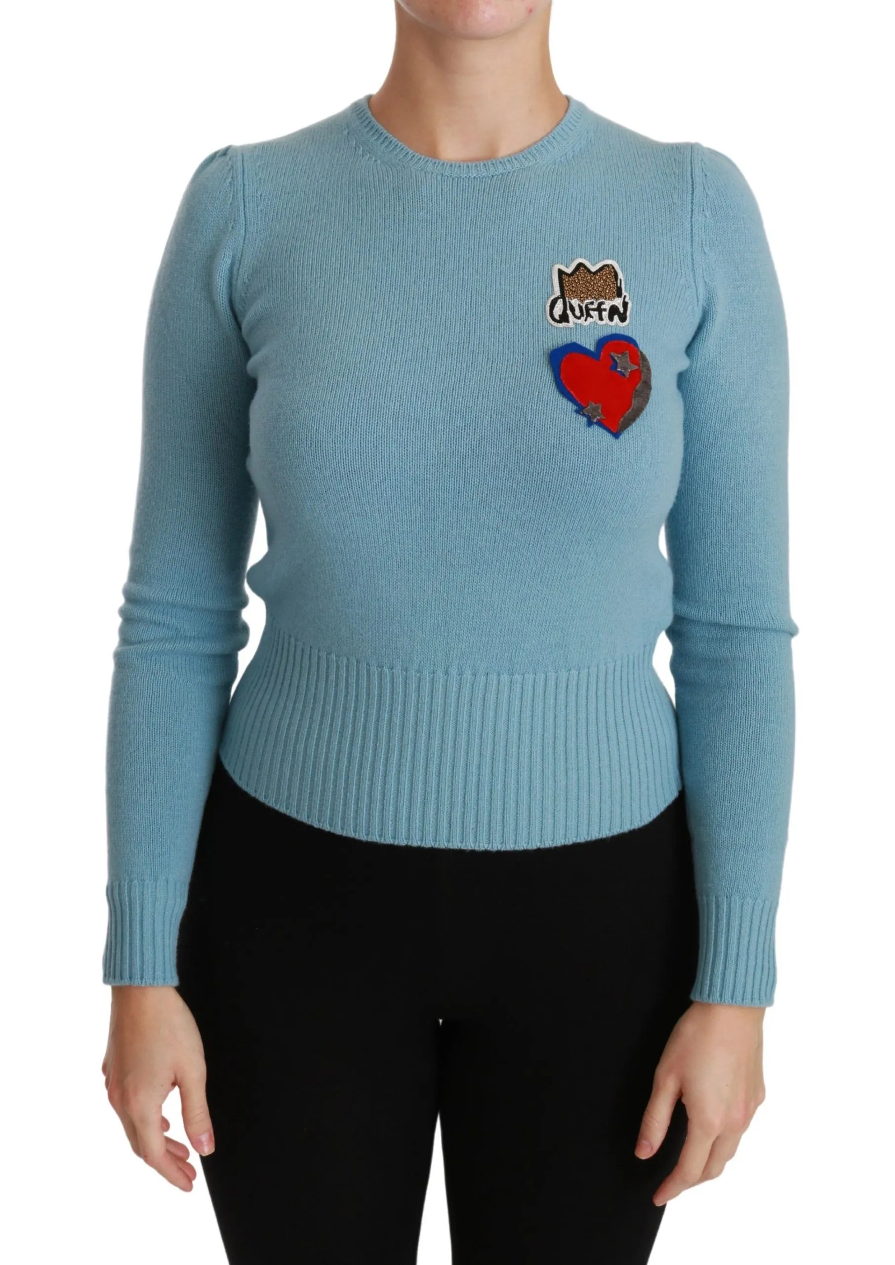 Dolce & Gabbana Women's Queen Heart Beaded Wool Sweater