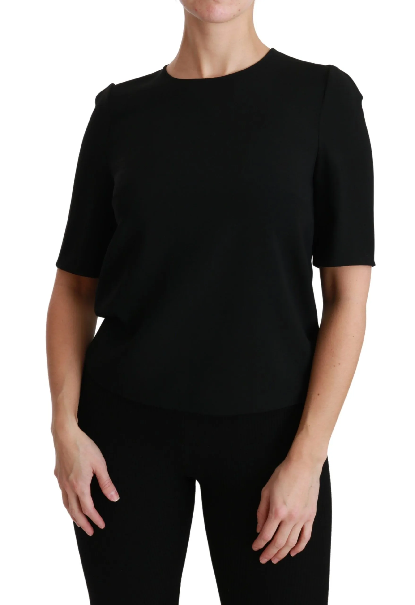 Dolce & Gabbana Women's Elegant Black Stretch Blouse Top