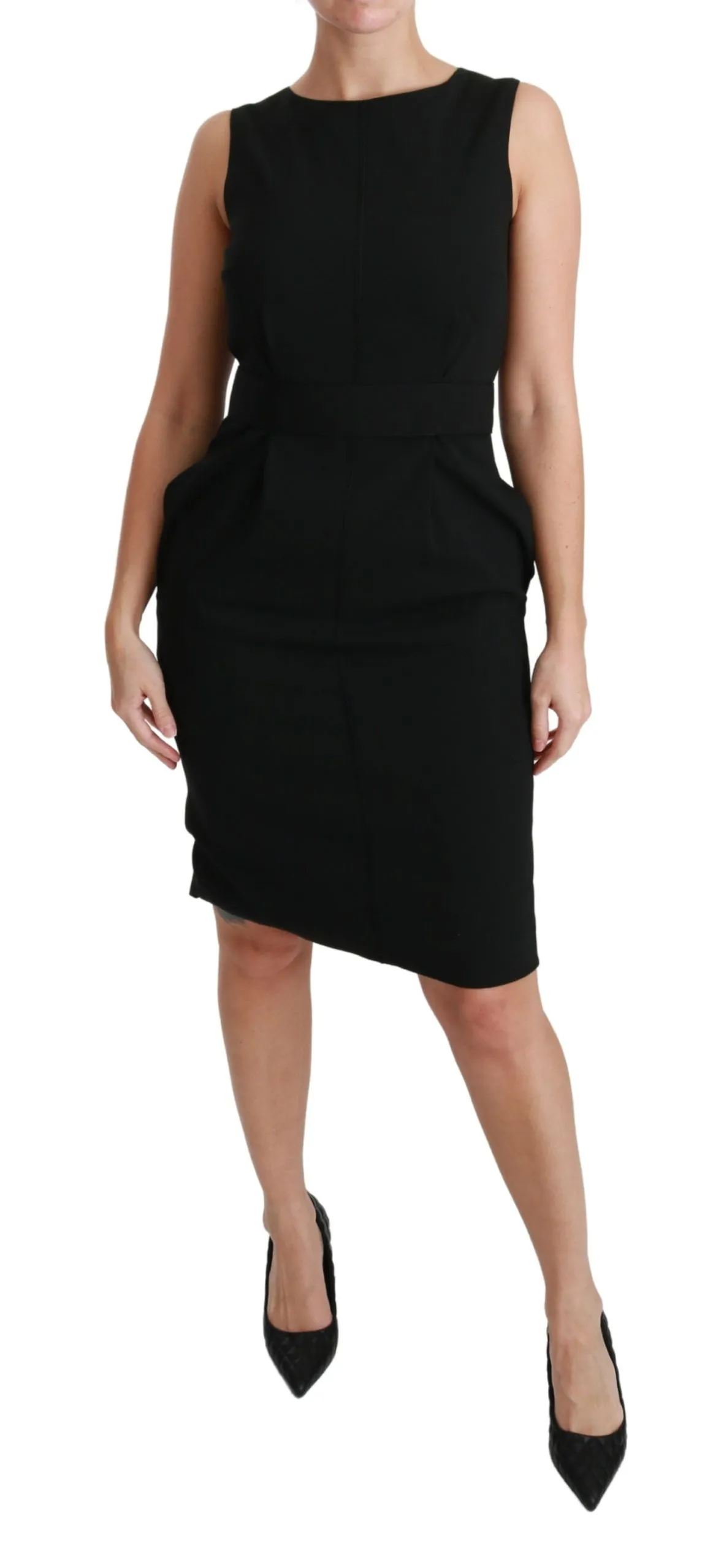 Dolce & Gabbana Women's Elegant Knee-Length Sheath Dress in Black