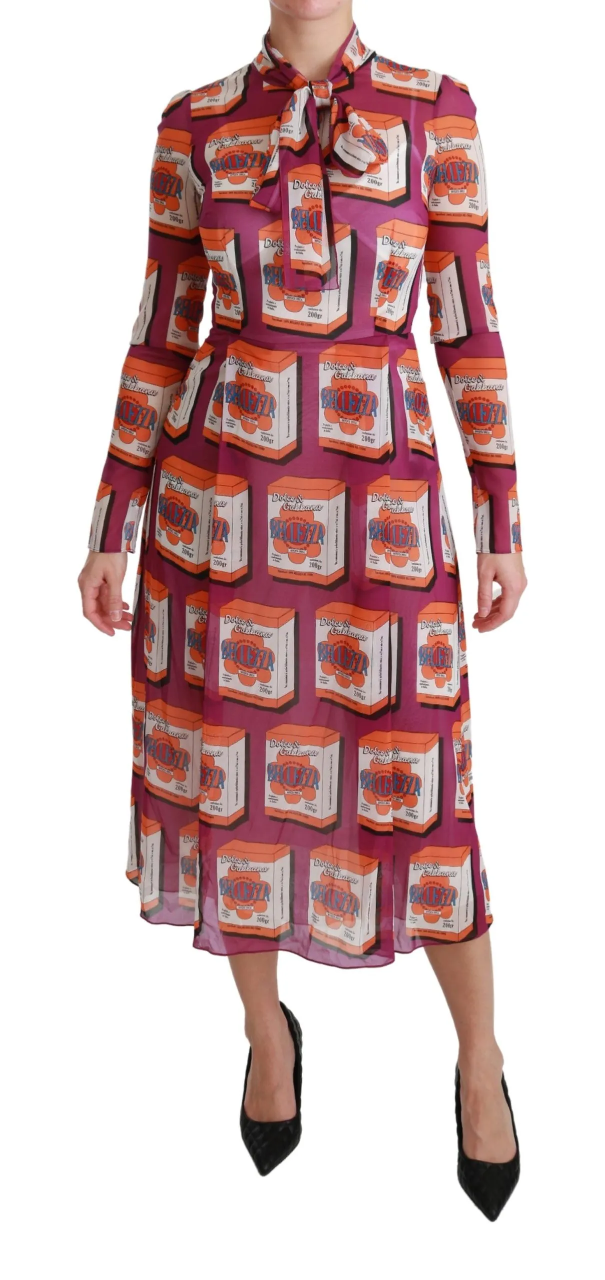 Dolce & Gabbana Women's Elegant Bellezza Print Silk Maxi Dress