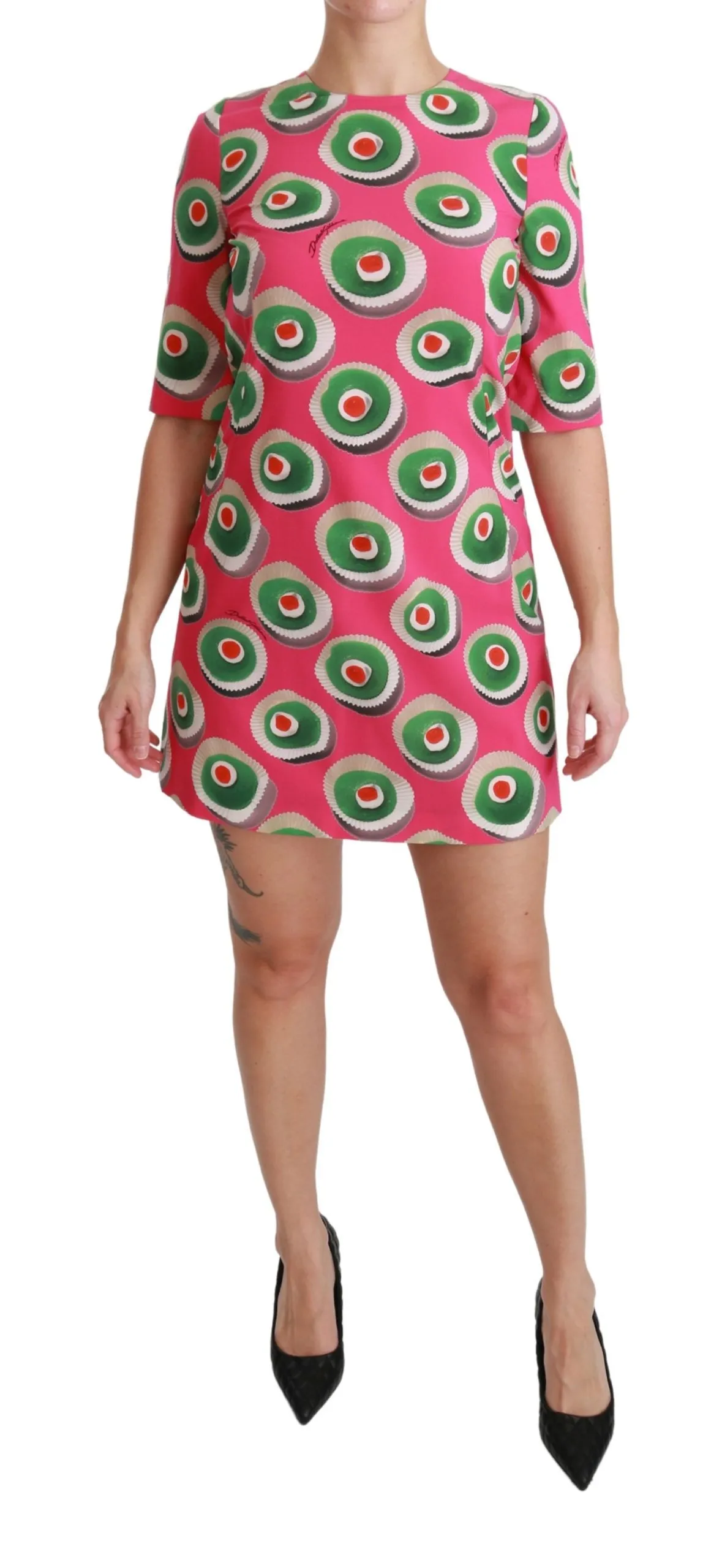 Dolce & Gabbana Women's Pink Sicily Cupcake Shift Mini Dress