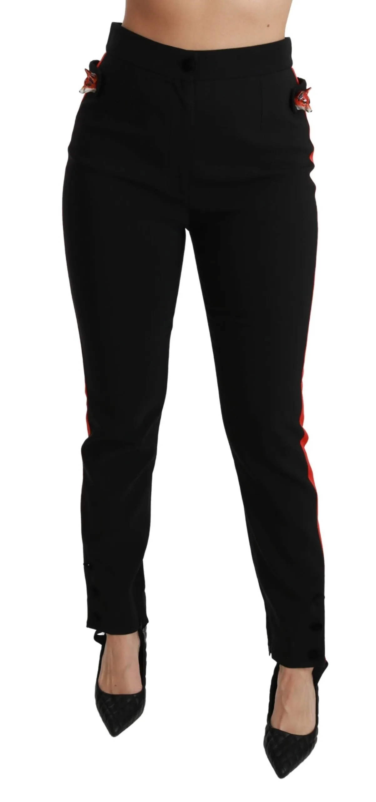 Dolce & Gabbana Women's Chic High Waist Skinny Pants in Black