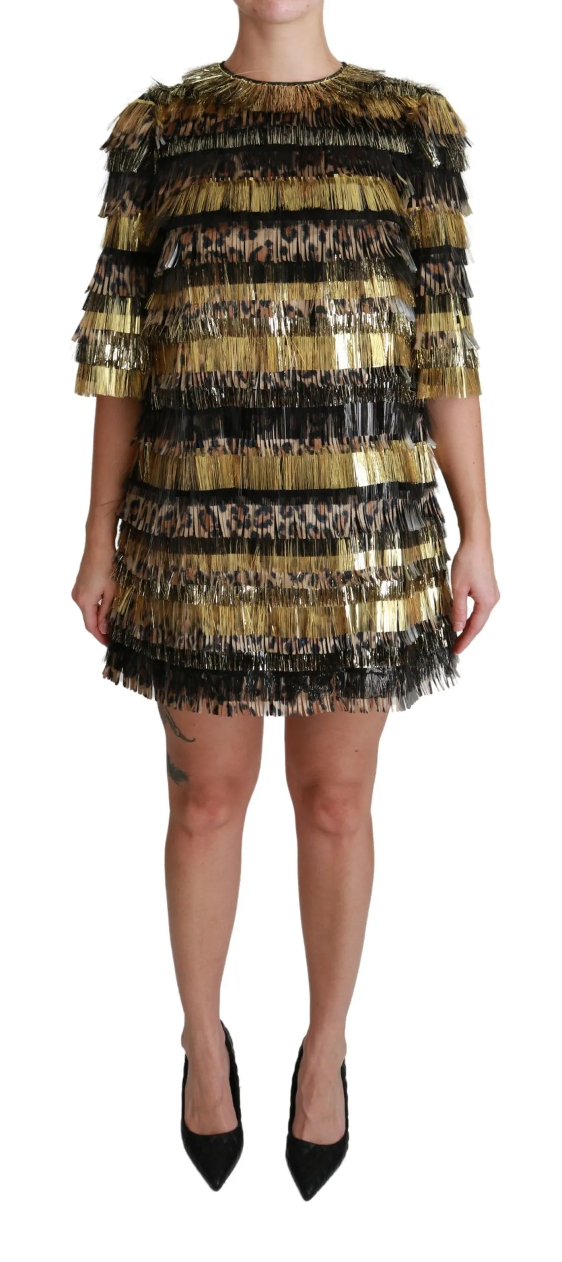 Dolce & Gabbana Women's Elegant Sheath Mini Leopard Dress